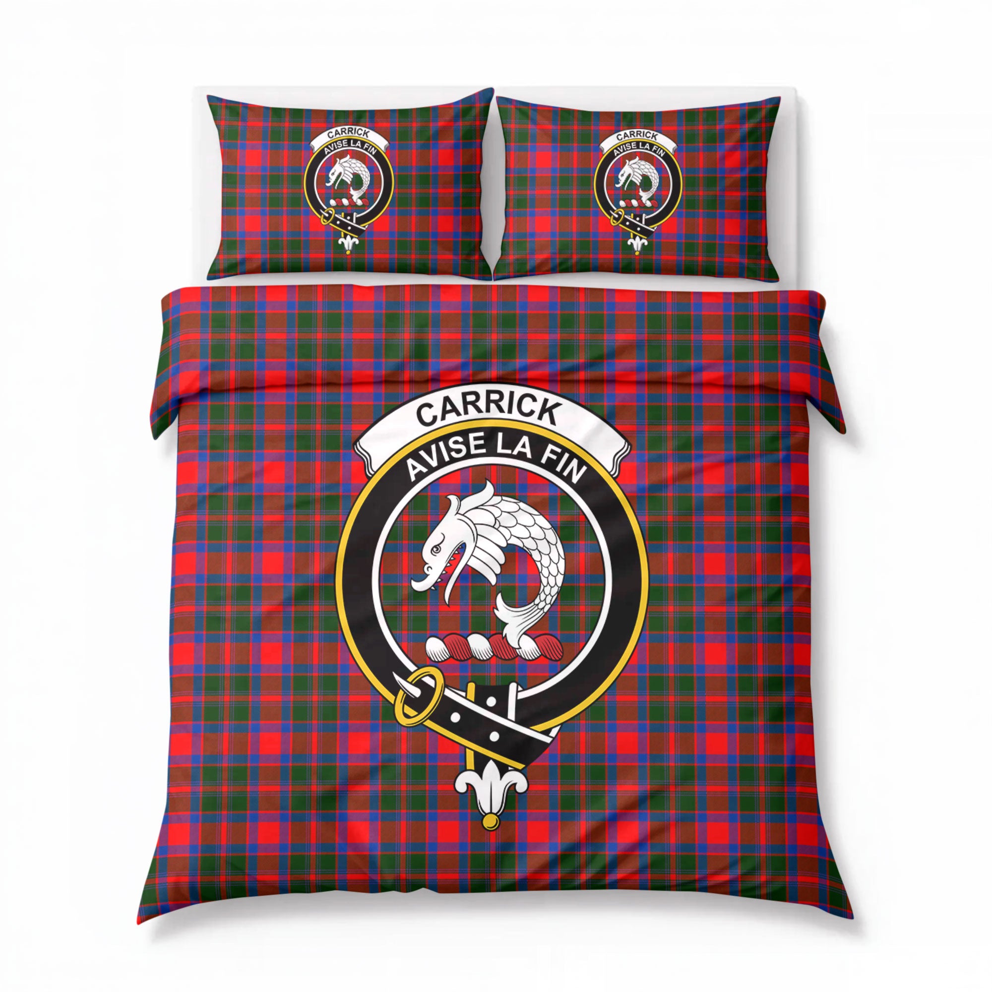 Carrick District Tartan Crest Bedding Set