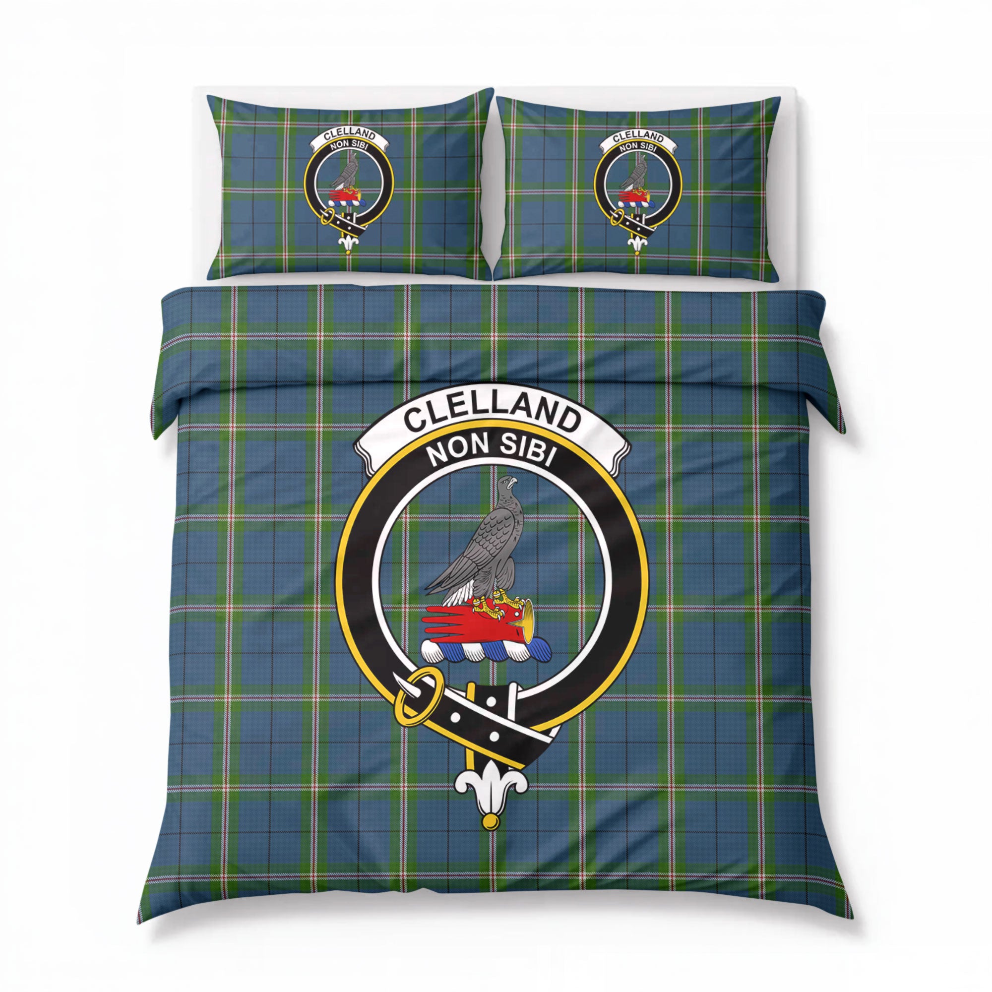 Clelland Tartan Crest Bedding Set