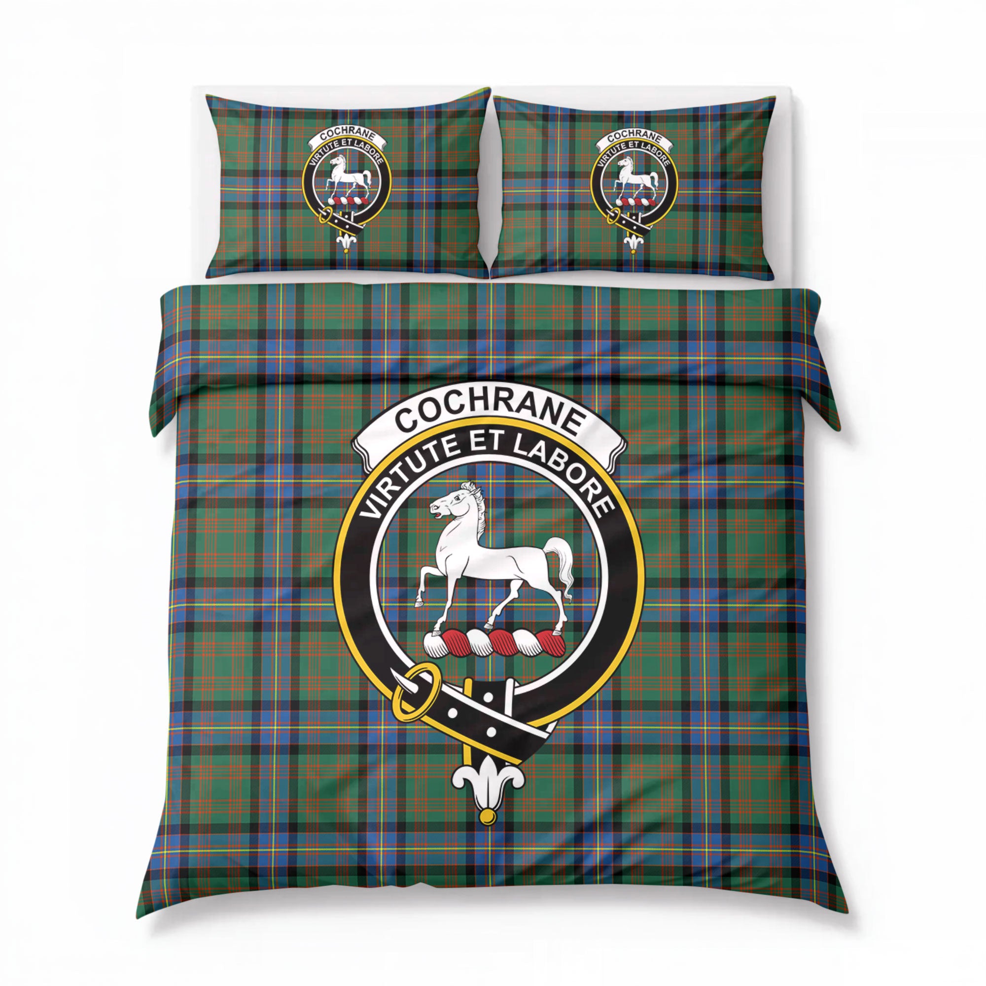 Cochrane Ancient Tartan Crest Bedding Set