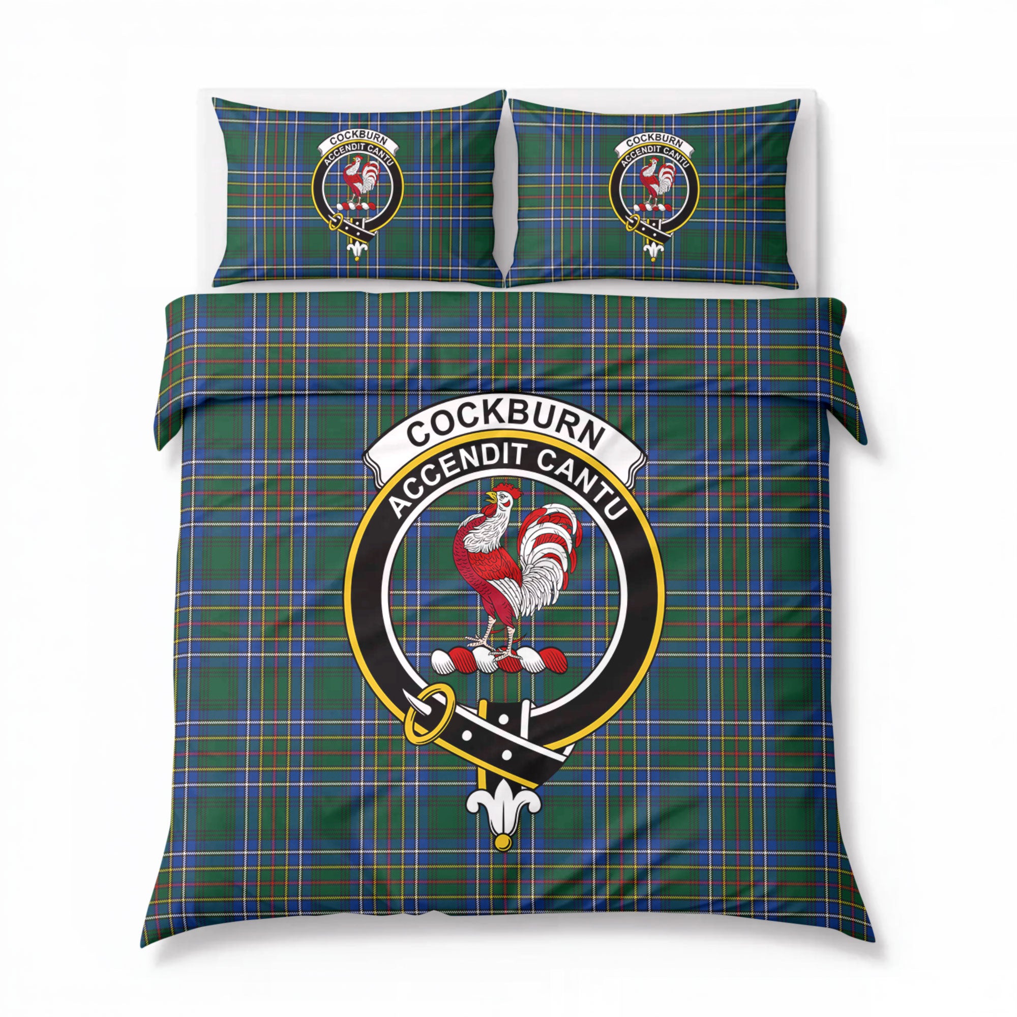 Cockburn Ancient Tartan Crest Bedding Set