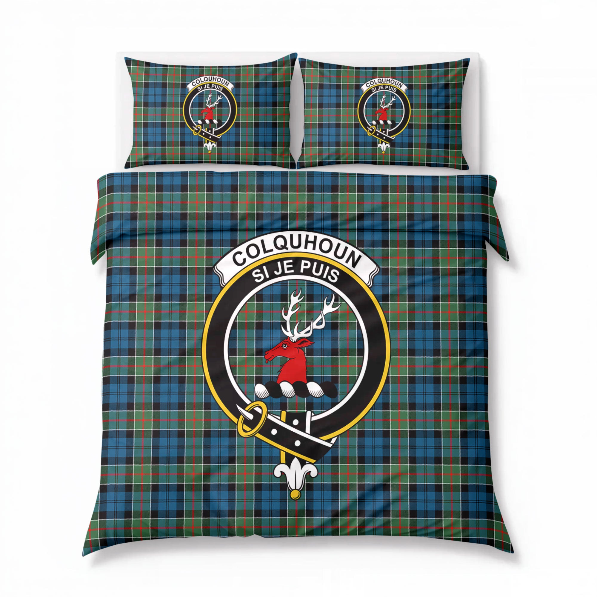 Colquhoun Ancient Tartan Crest Bedding Set