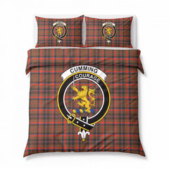 Cumming Hunting Weathered Tartan Crest Bedding Set