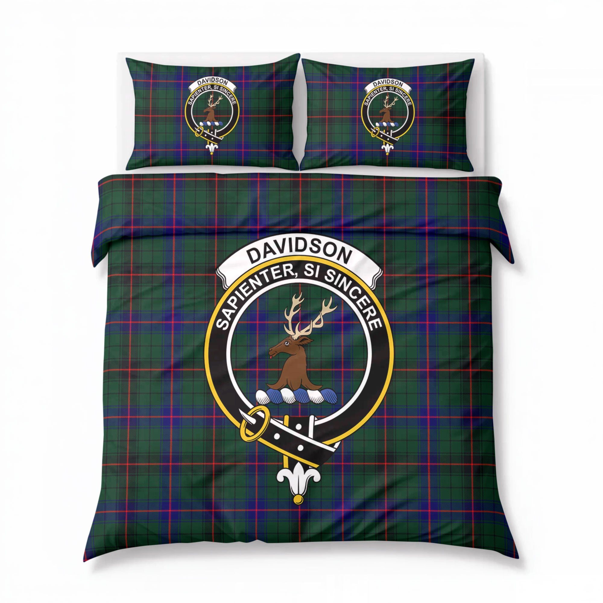 Davidson Modern Tartan Crest Bedding Set