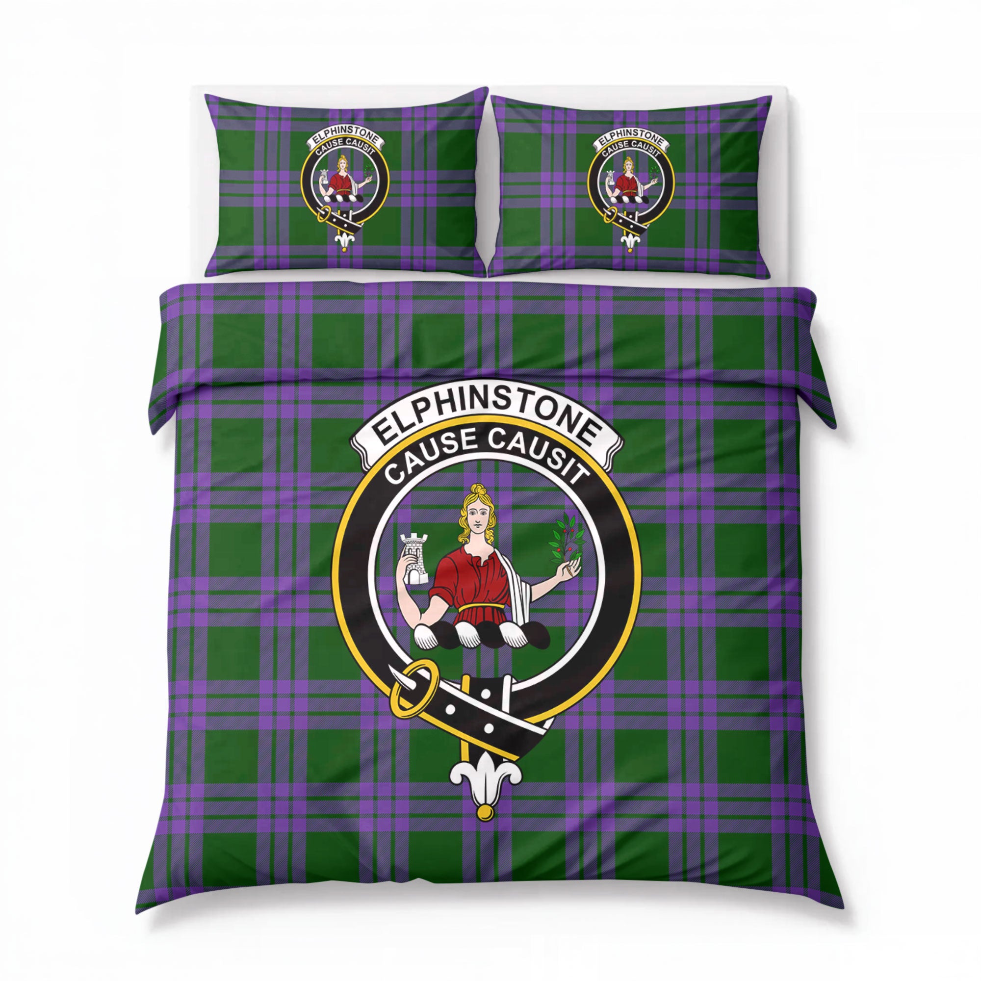 Elphinstone Tartan Crest Bedding Set