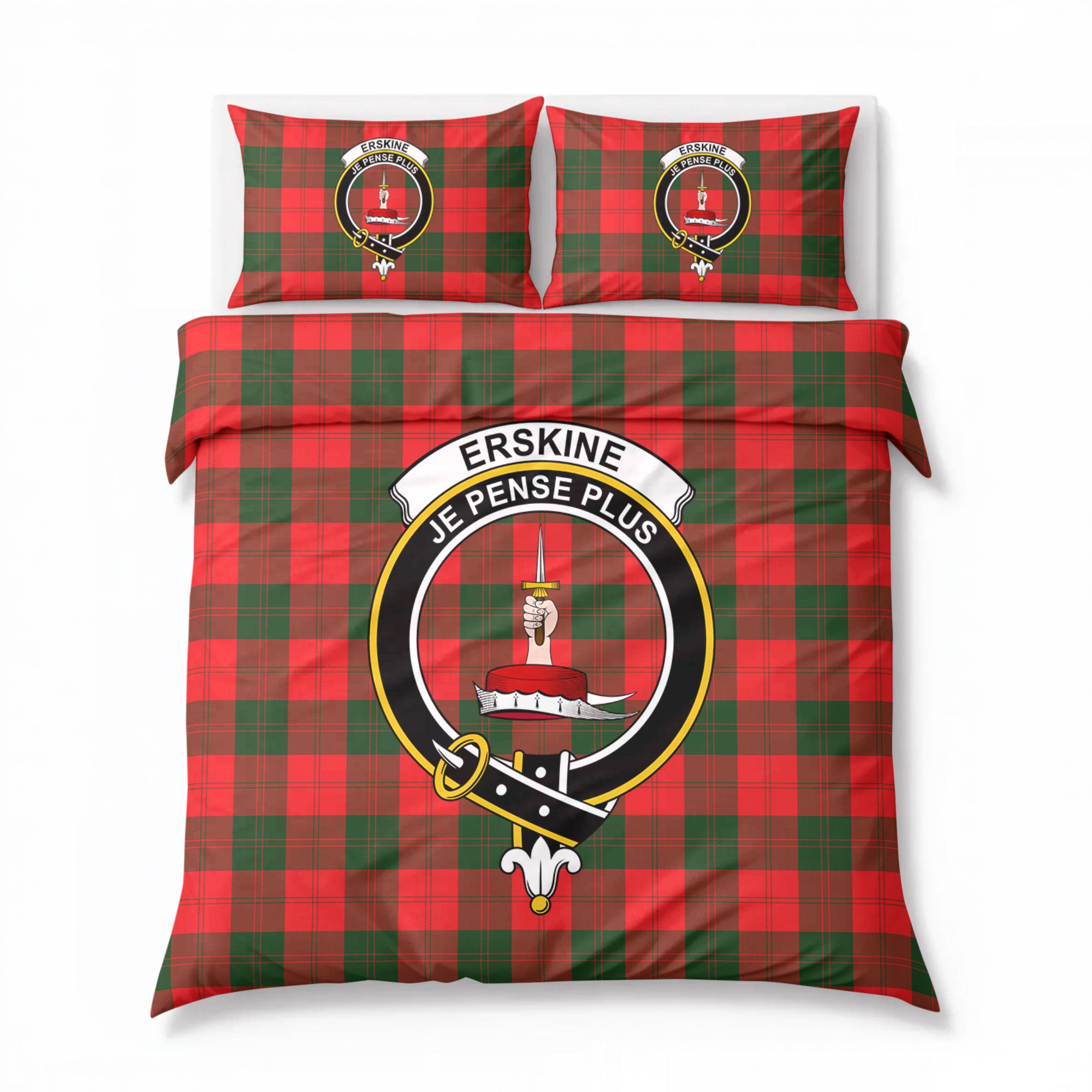 Erskine Modern Tartan Crest Bedding Set