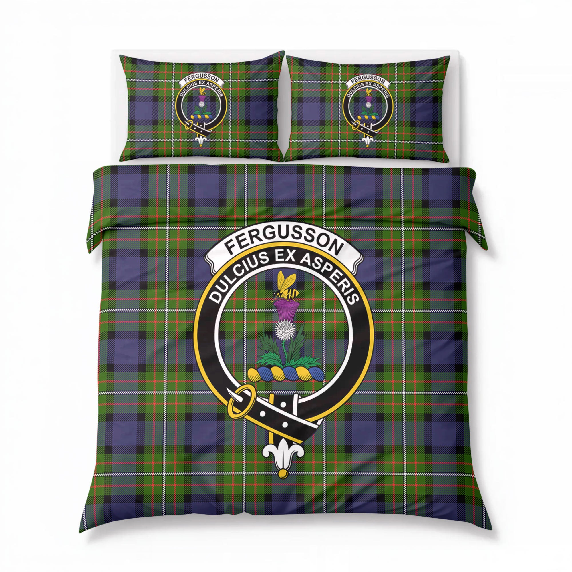 Fergusson Modern Tartan Crest Bedding Set