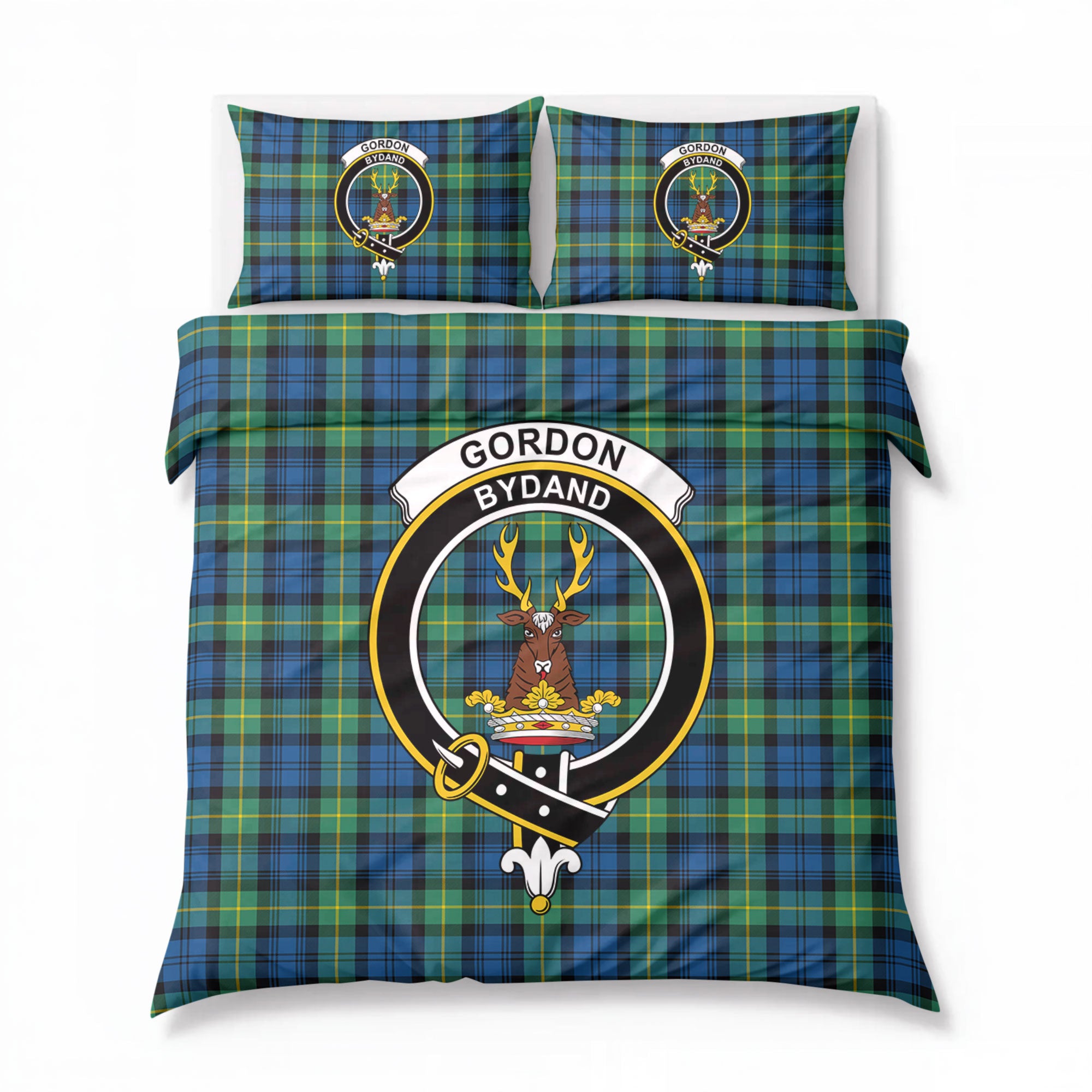 Gordon Ancient Tartan Crest Bedding Set