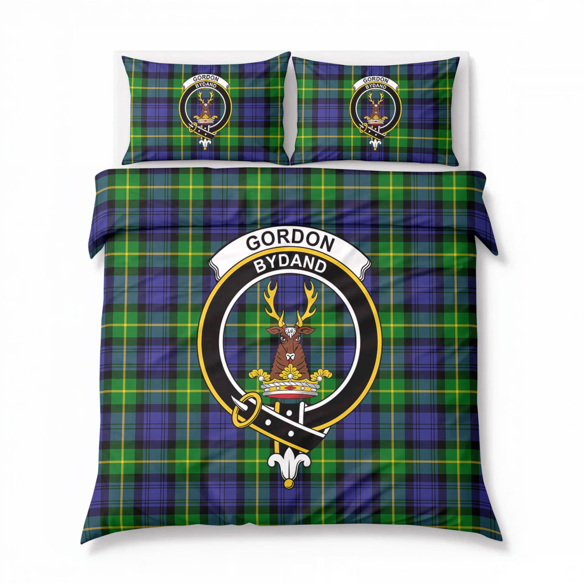 Gordon Modern Tartan Crest Bedding Set