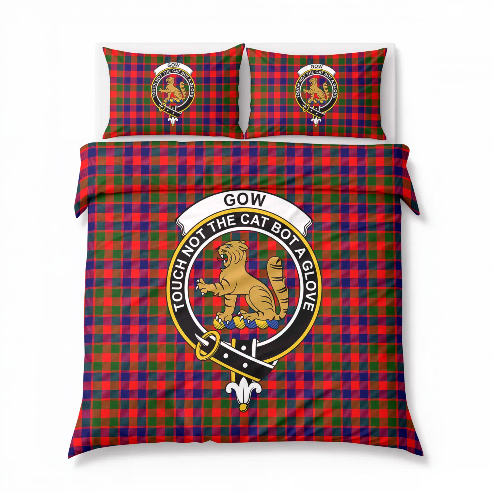 Gow (or McGouan) Tartan Crest Bedding Set