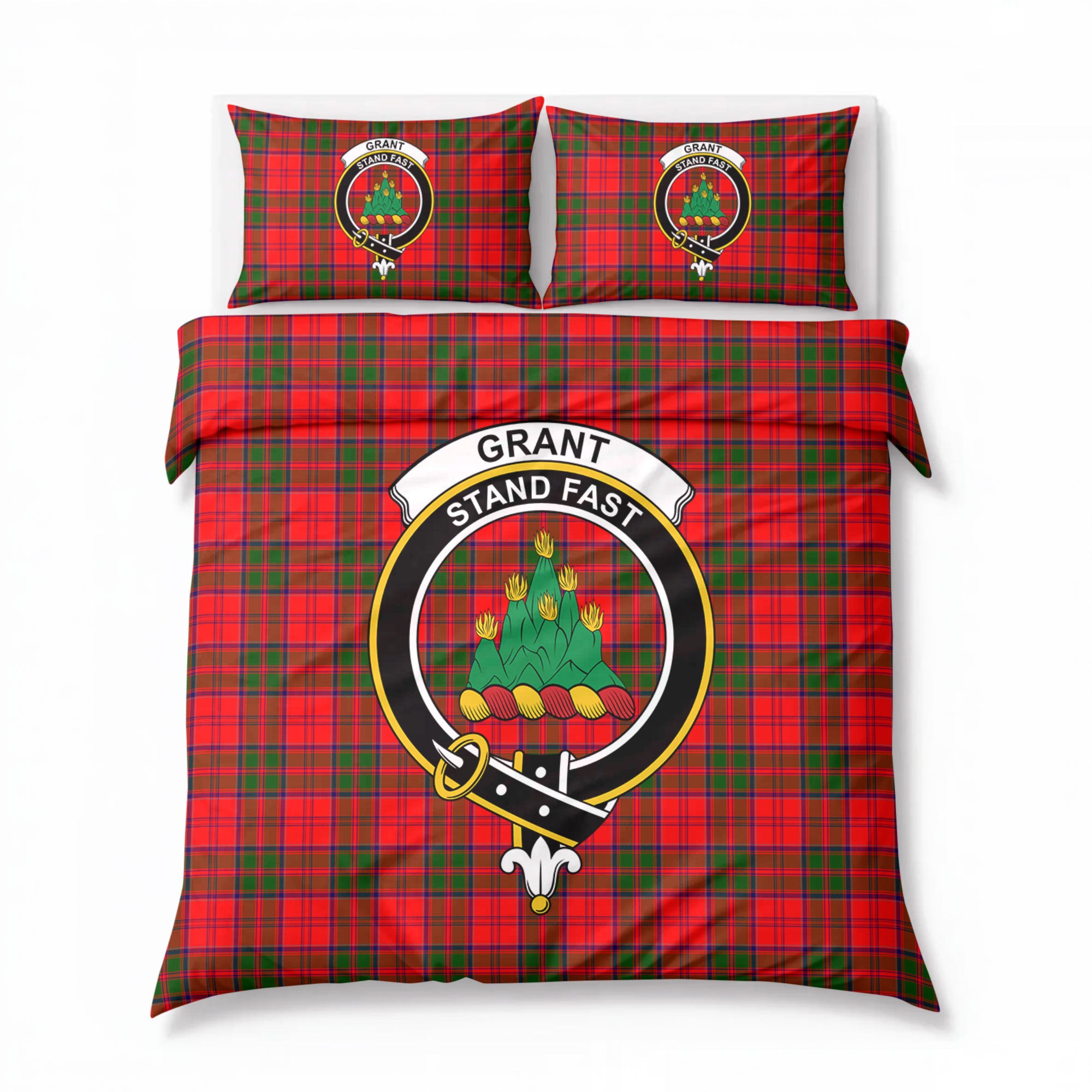 Grant Modern Tartan Crest Bedding Set