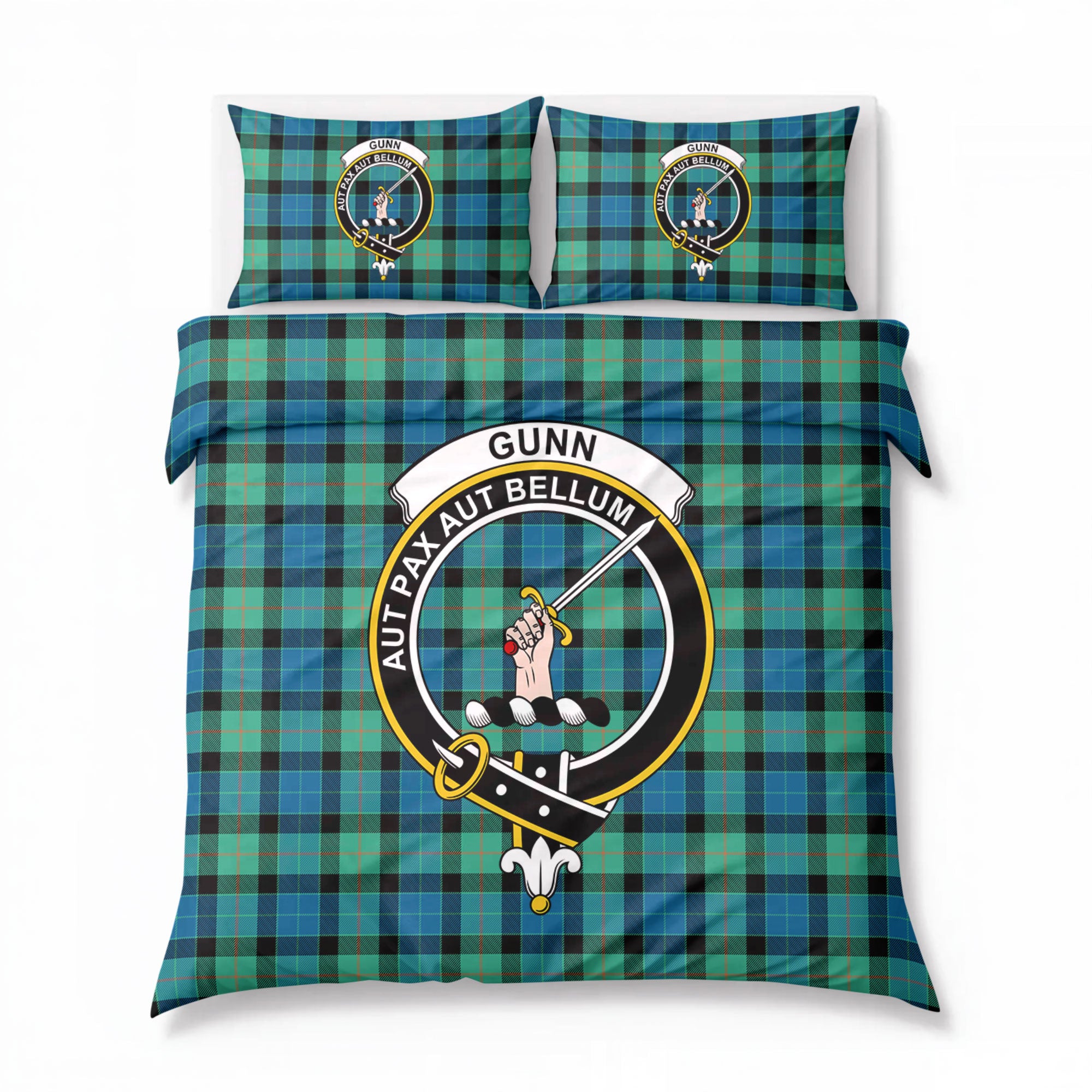 Gunn Ancient Tartan Crest Bedding Set