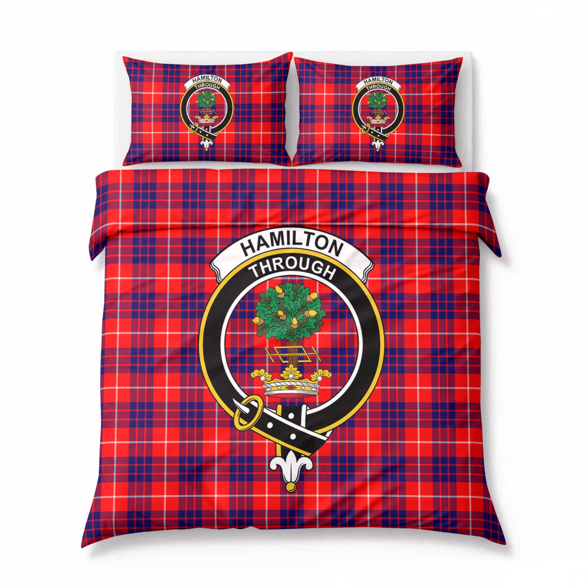 Hamilton Modern Tartan Crest Bedding Set