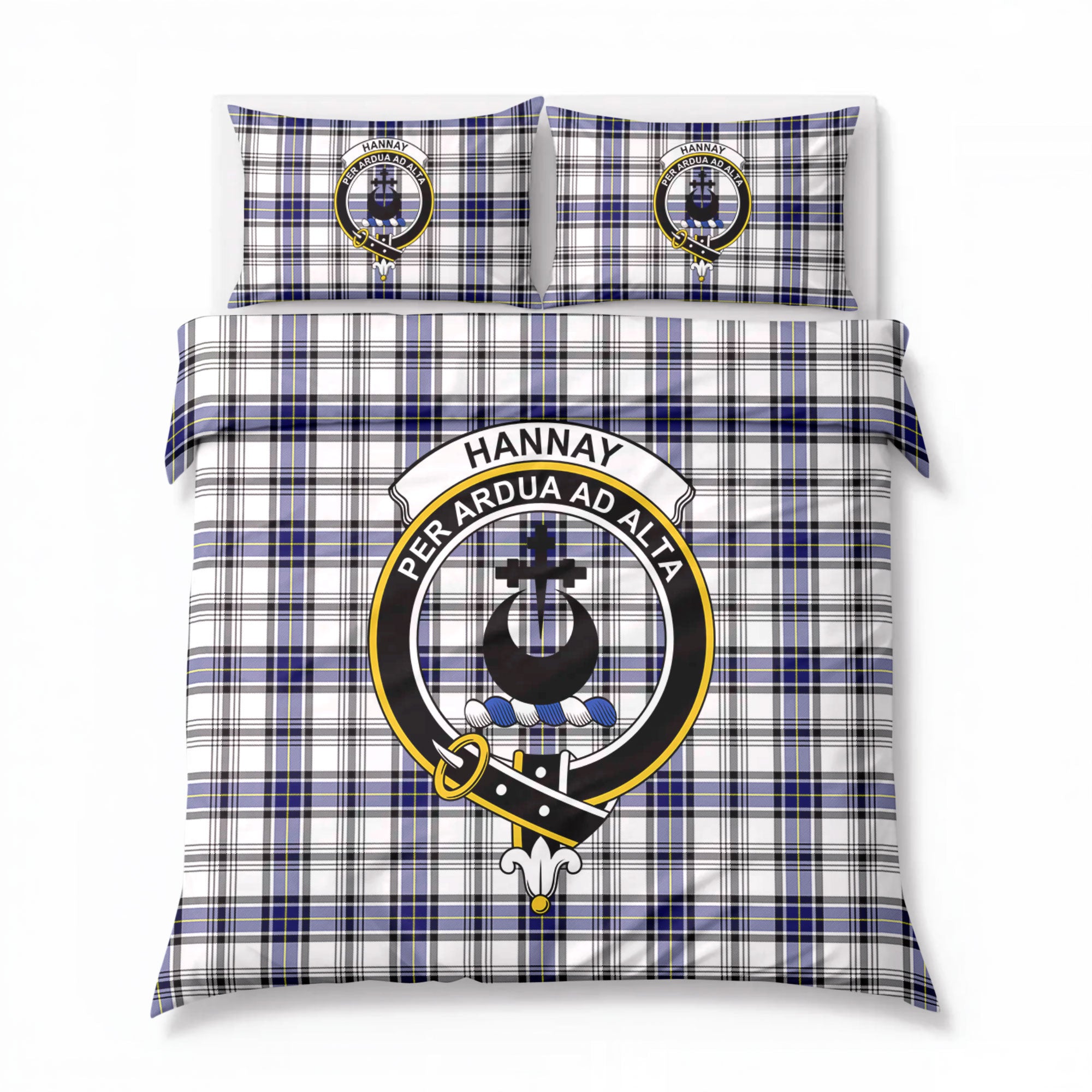 Hannay Modern Tartan Crest Bedding Set