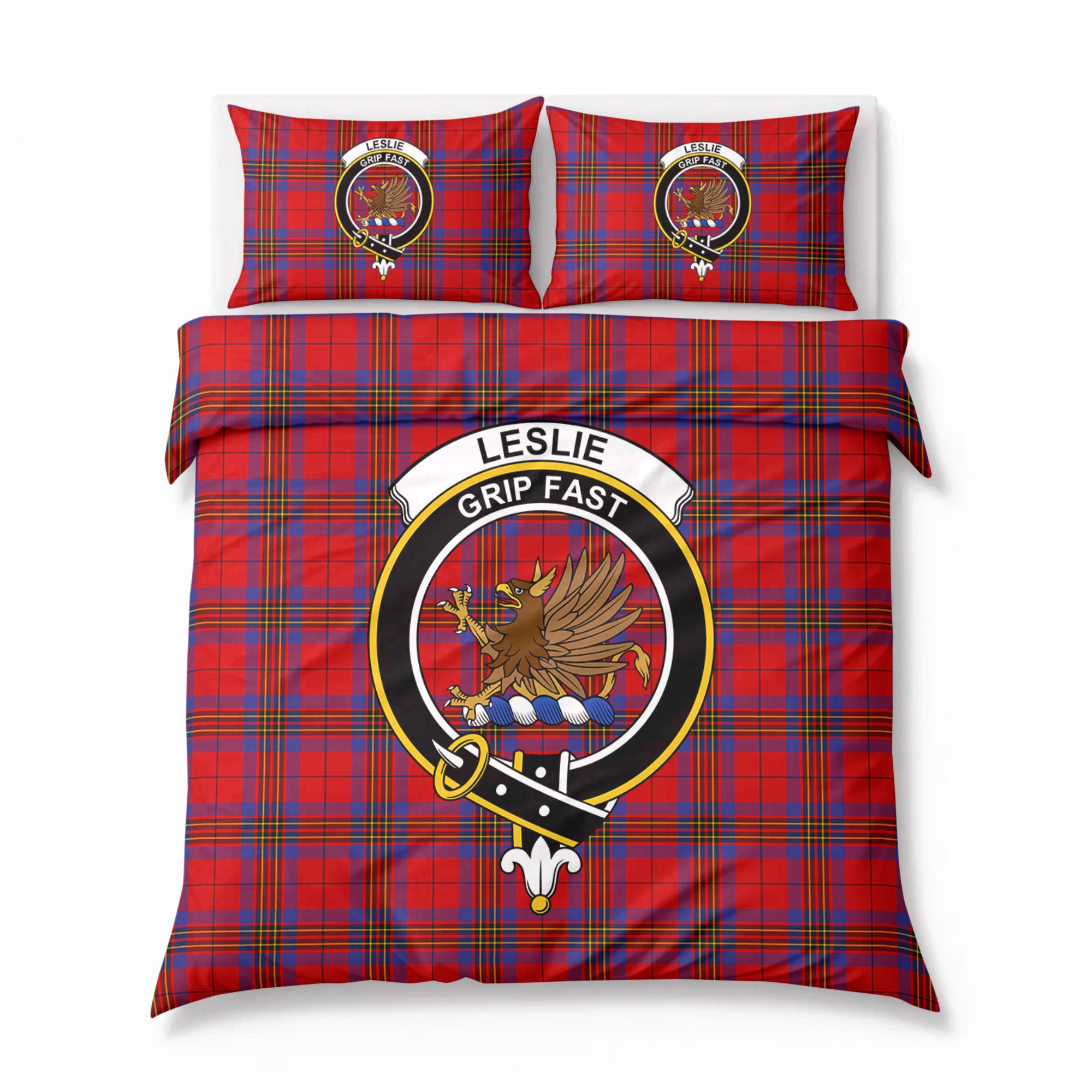 Leslie Modern Tartan Crest Bedding Set