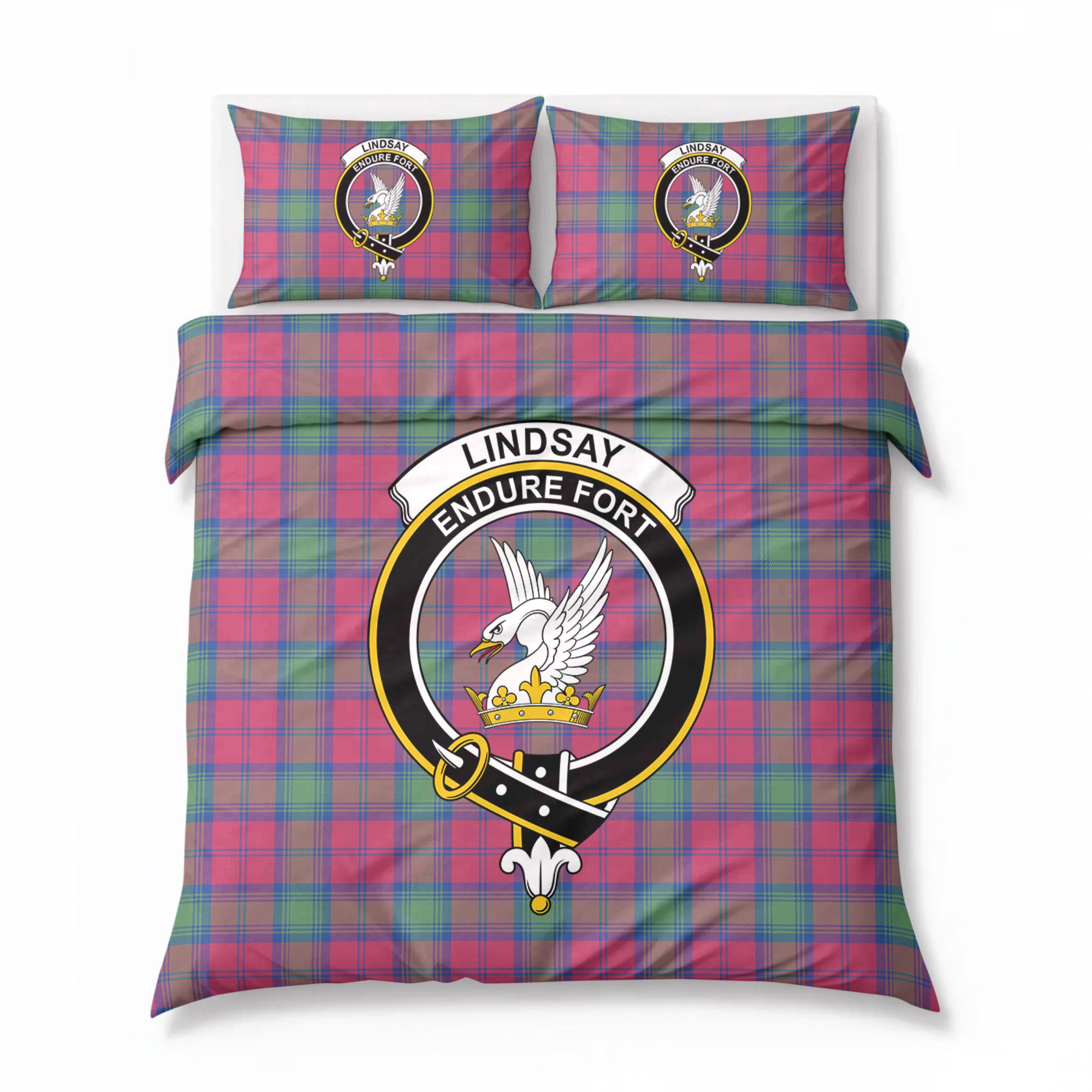 Lindsay Ancient Tartan Crest Bedding Set