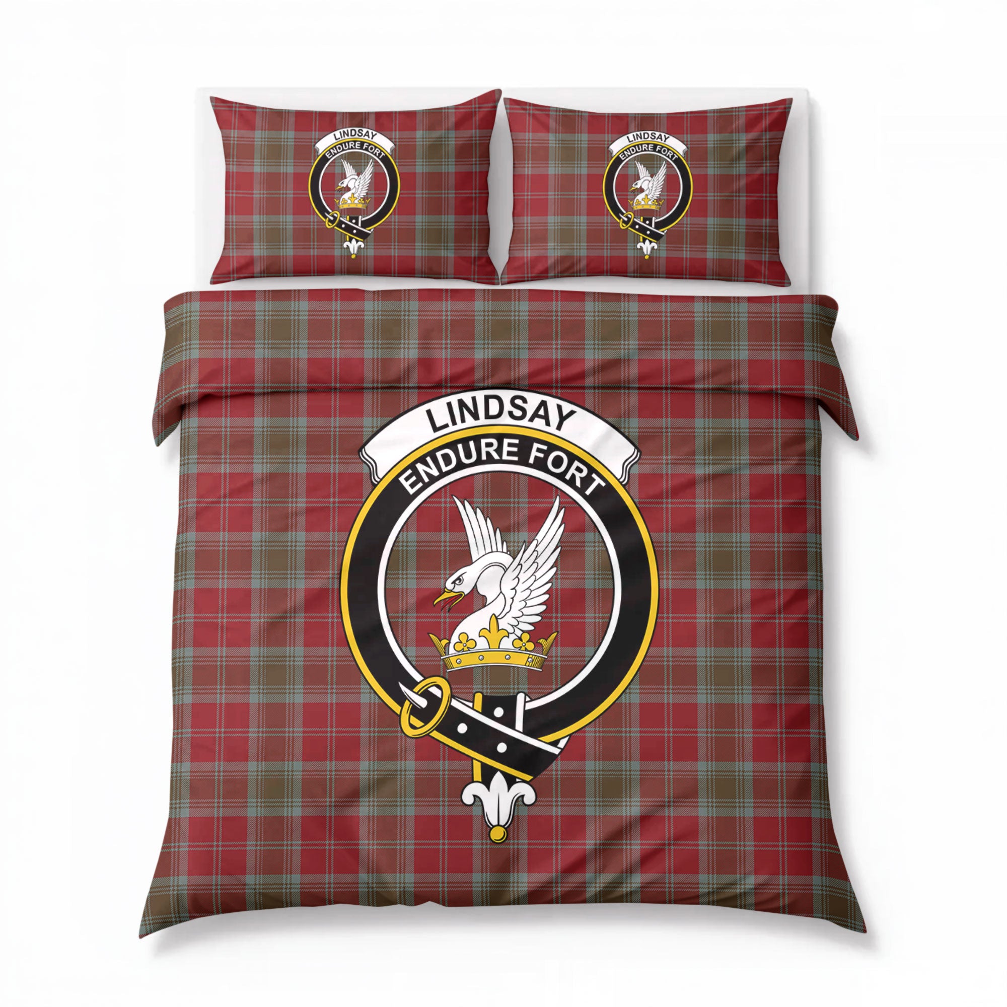 Lindsay Weathered Tartan Crest Bedding Set