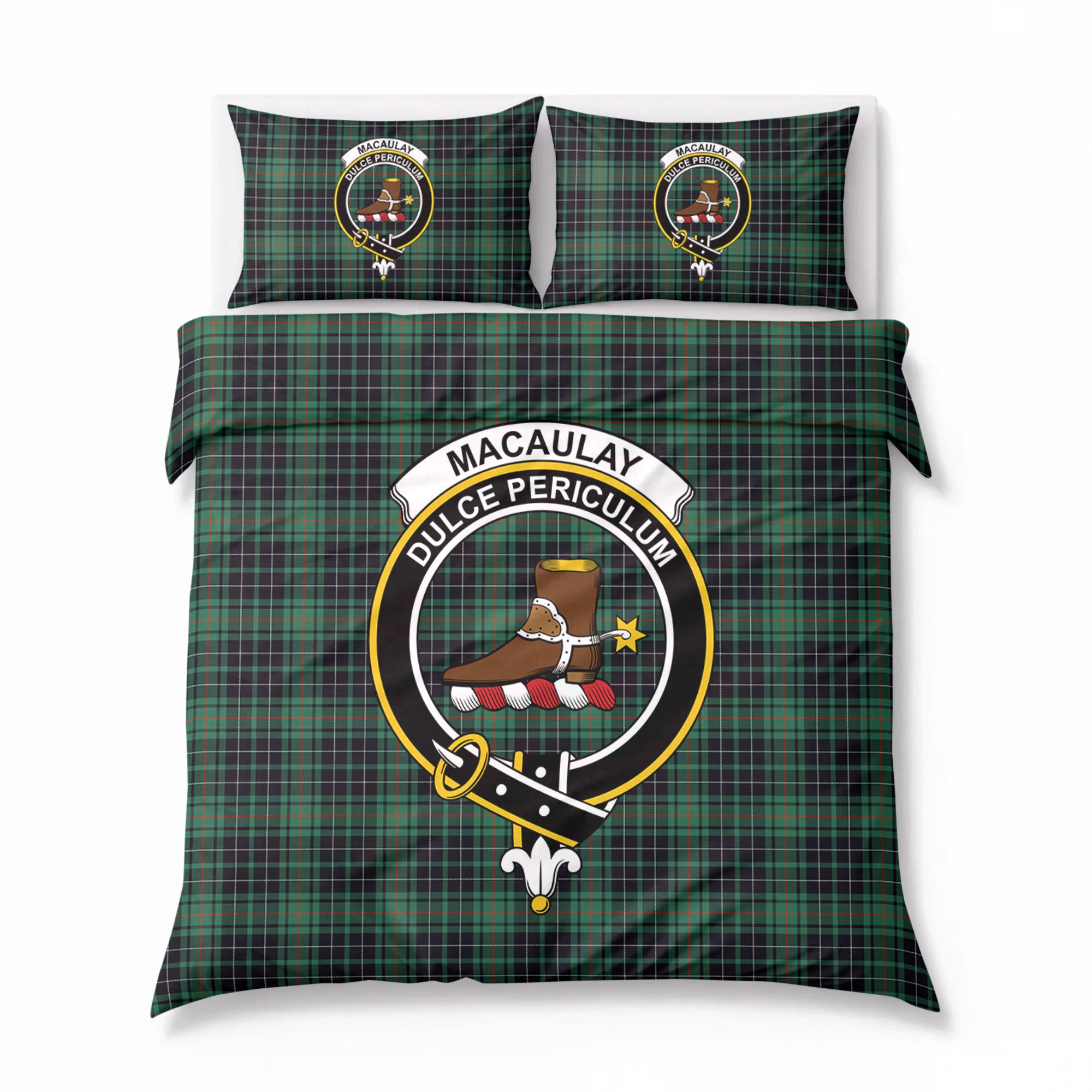 MacAulay Hunting Ancient Tartan Crest Bedding Set