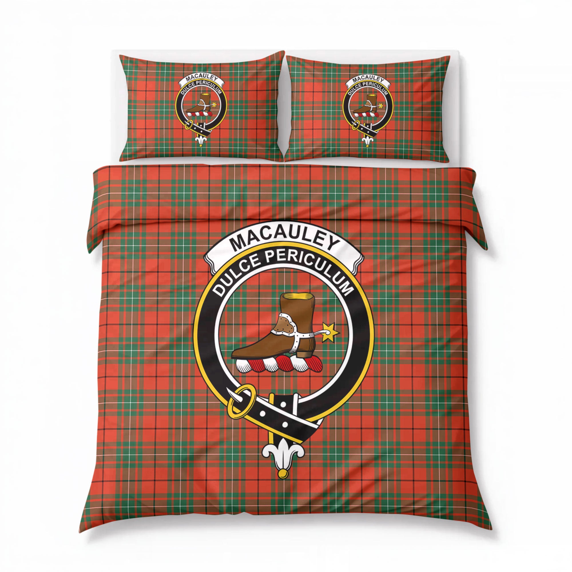 MacAuley Ancient Tartan Crest Bedding Set