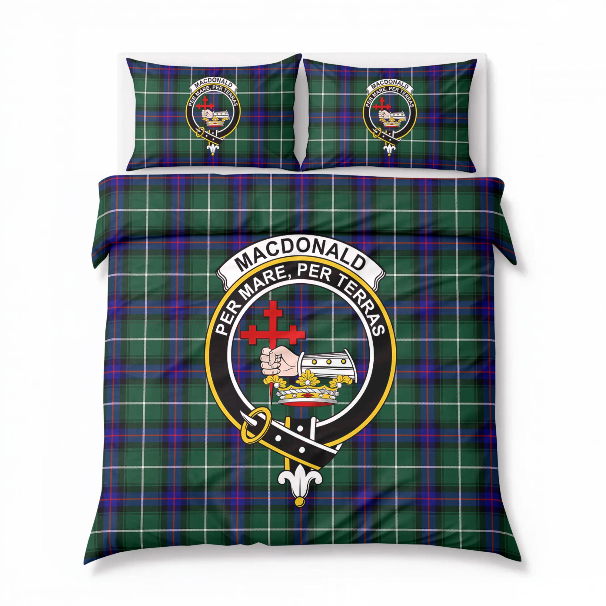 MacDonald of the Isles Hunting Modern Tartan Crest Bedding Set