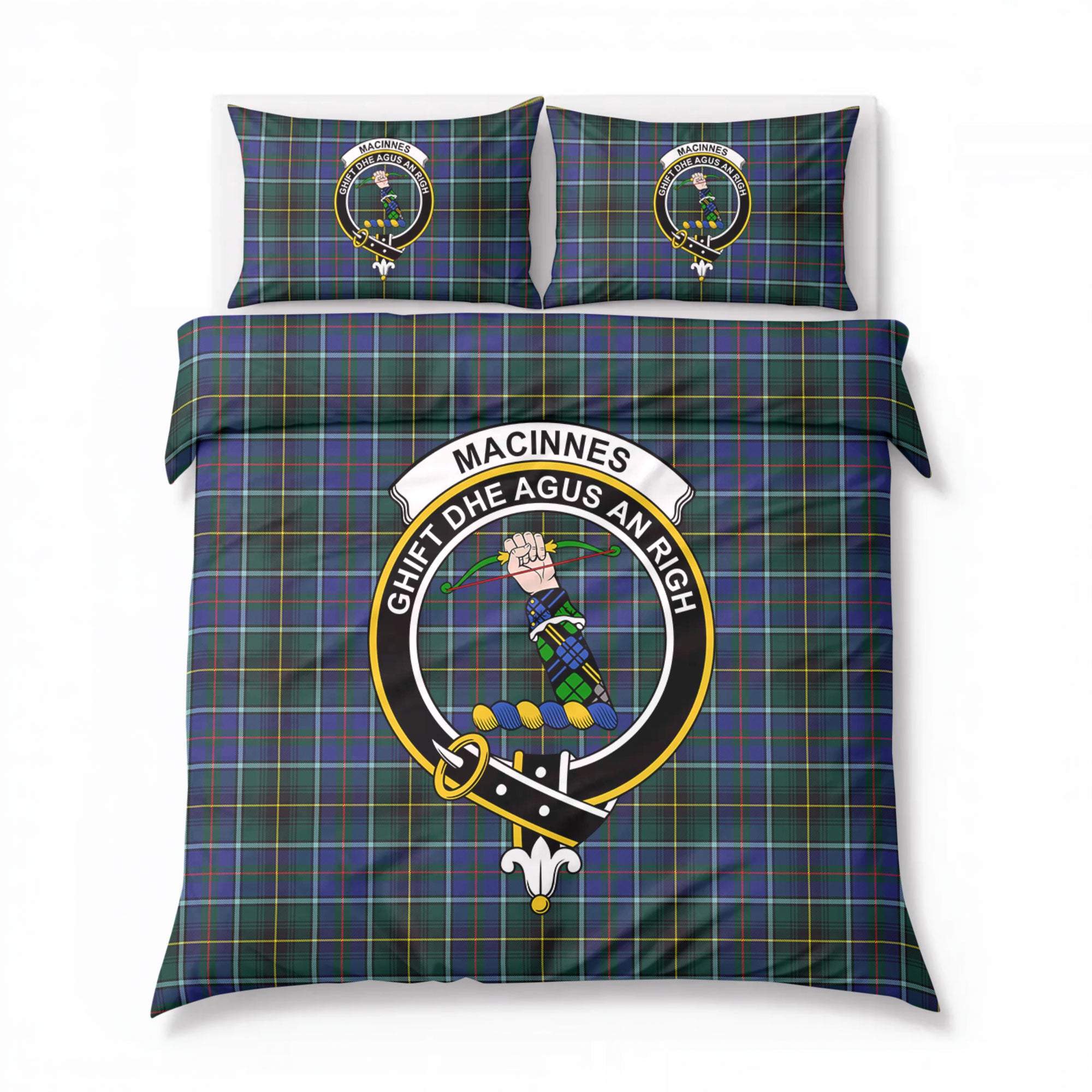 MacInnes Modern Tartan Crest Bedding Set