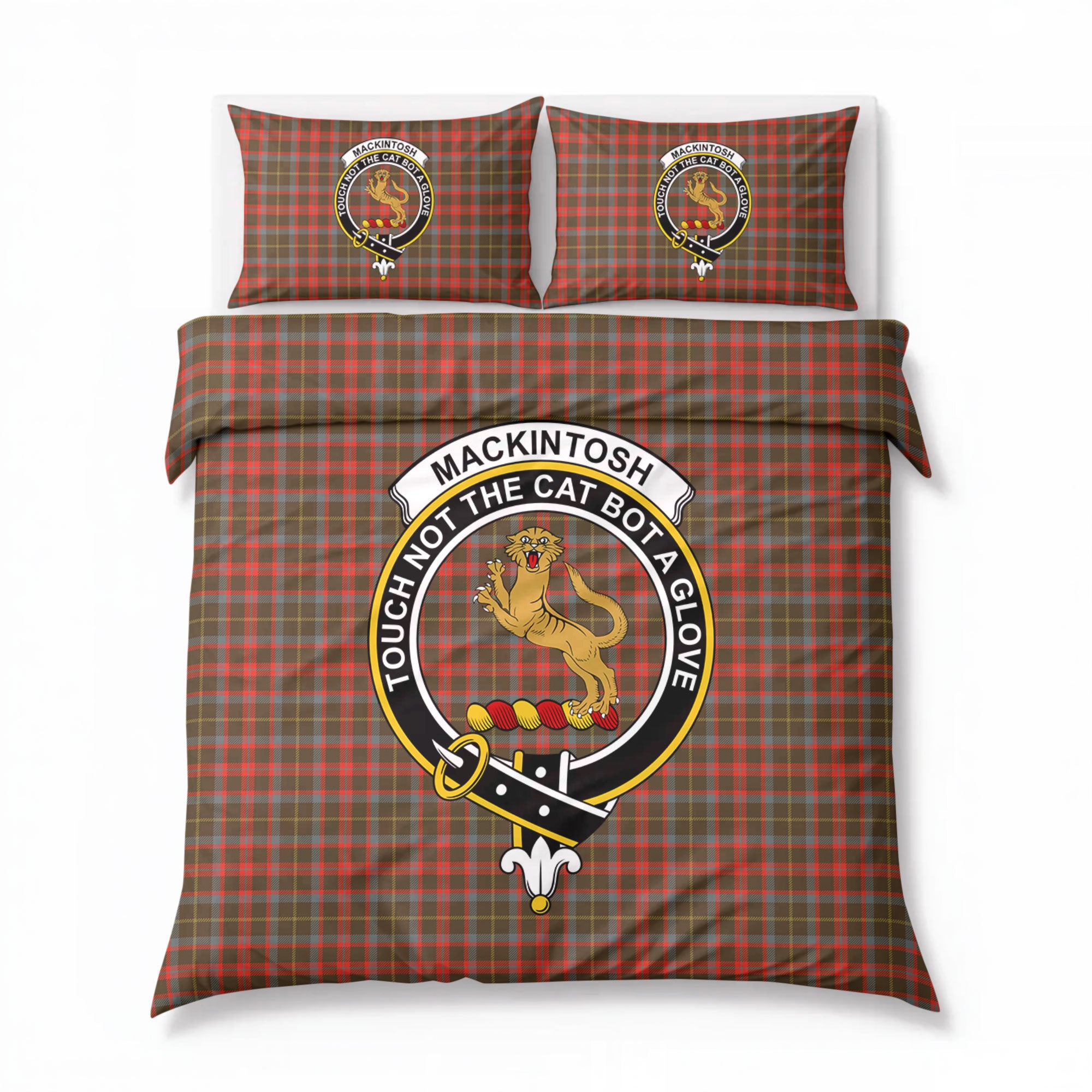 MacKintosh Hunting Weathered Tartan Crest Bedding Set