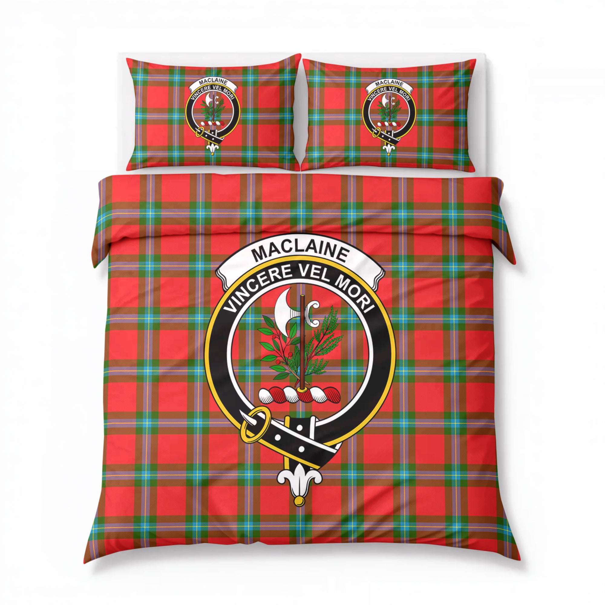 MacLaine of Loch Buie Tartan Crest Bedding Set