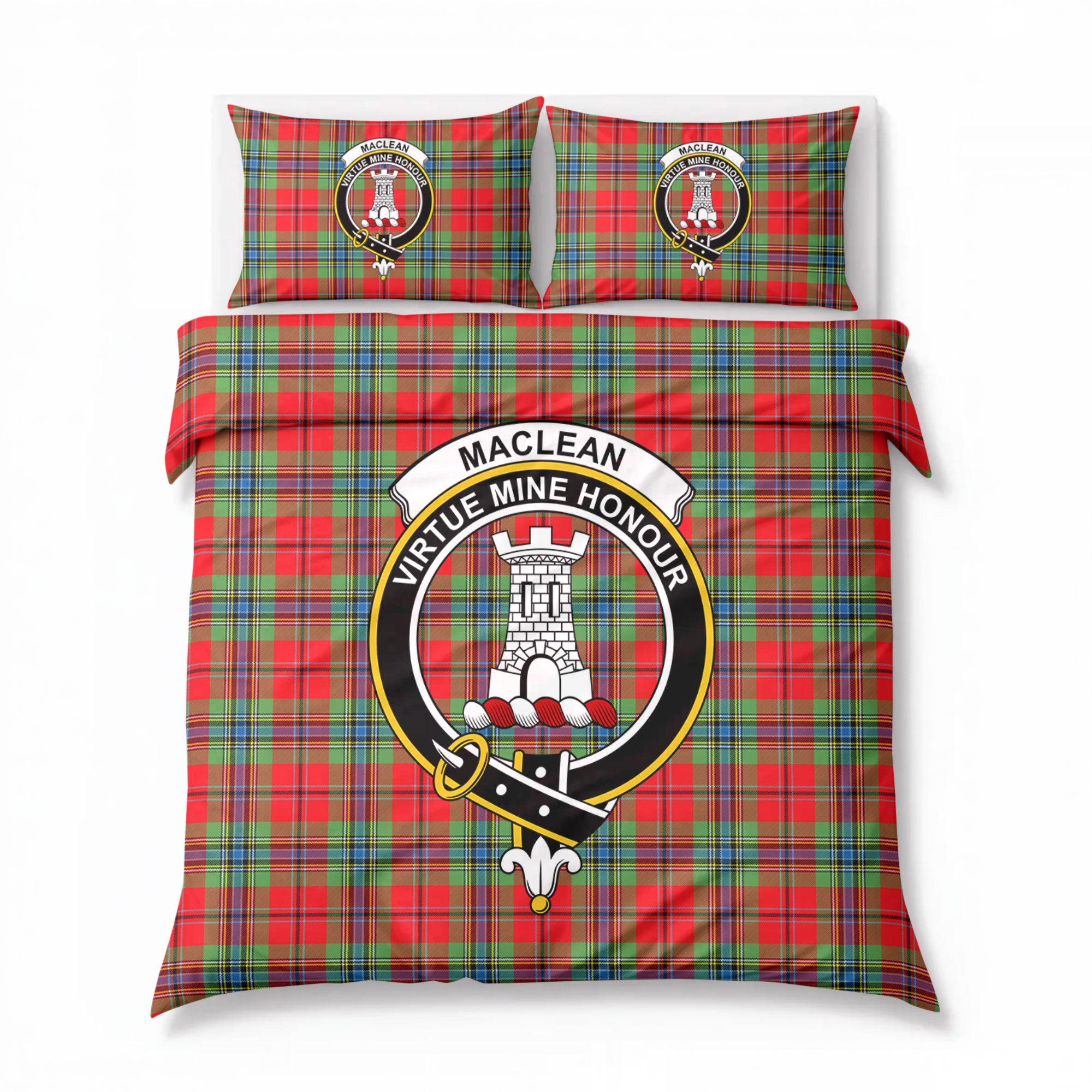 MacLean of Duart Modern Tartan Crest Bedding Set