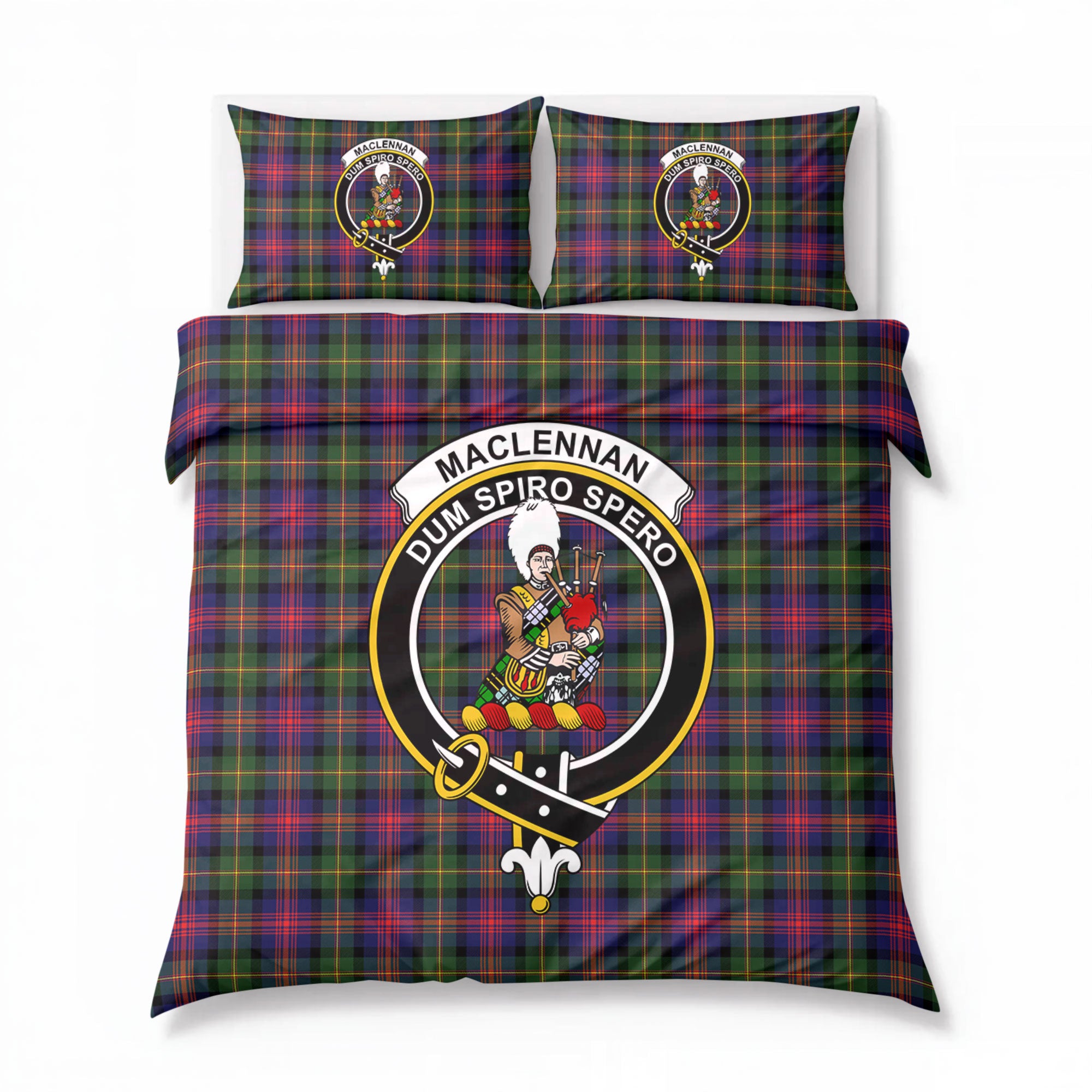 MacLennan Modern Tartan Crest Bedding Set