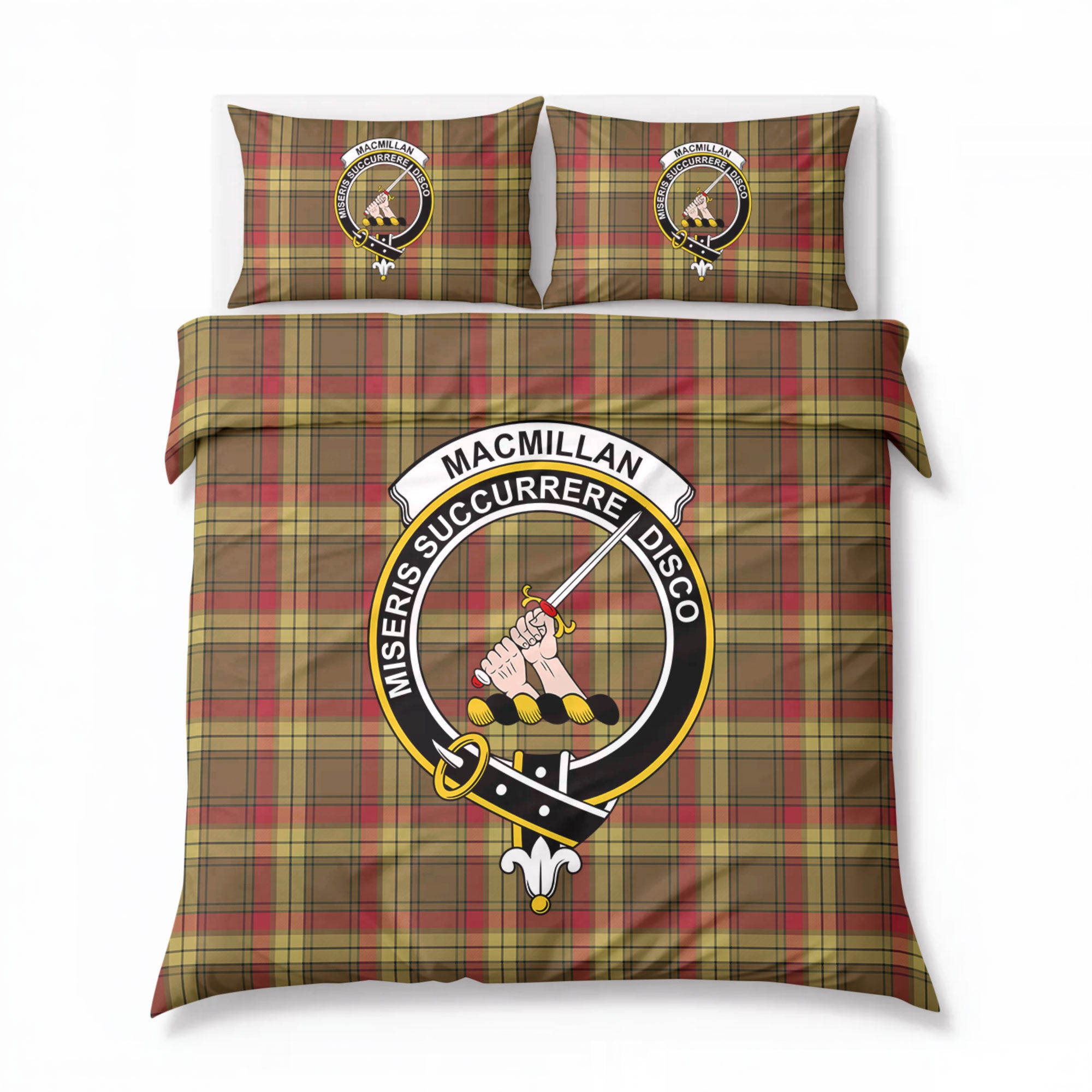 MacMillan Old Weathered Tartan Crest Bedding Set