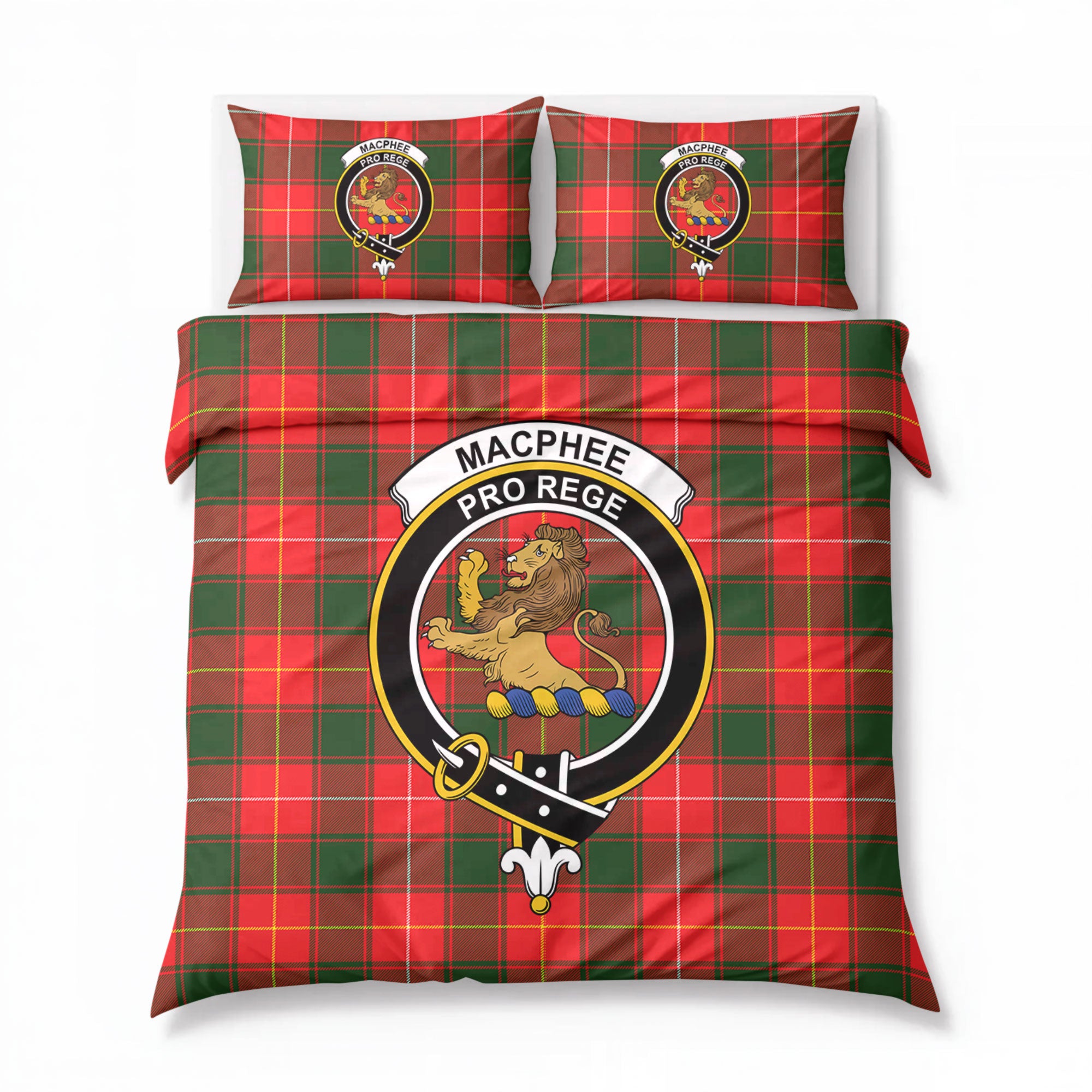 MacPhee Modern Tartan Crest Bedding Set