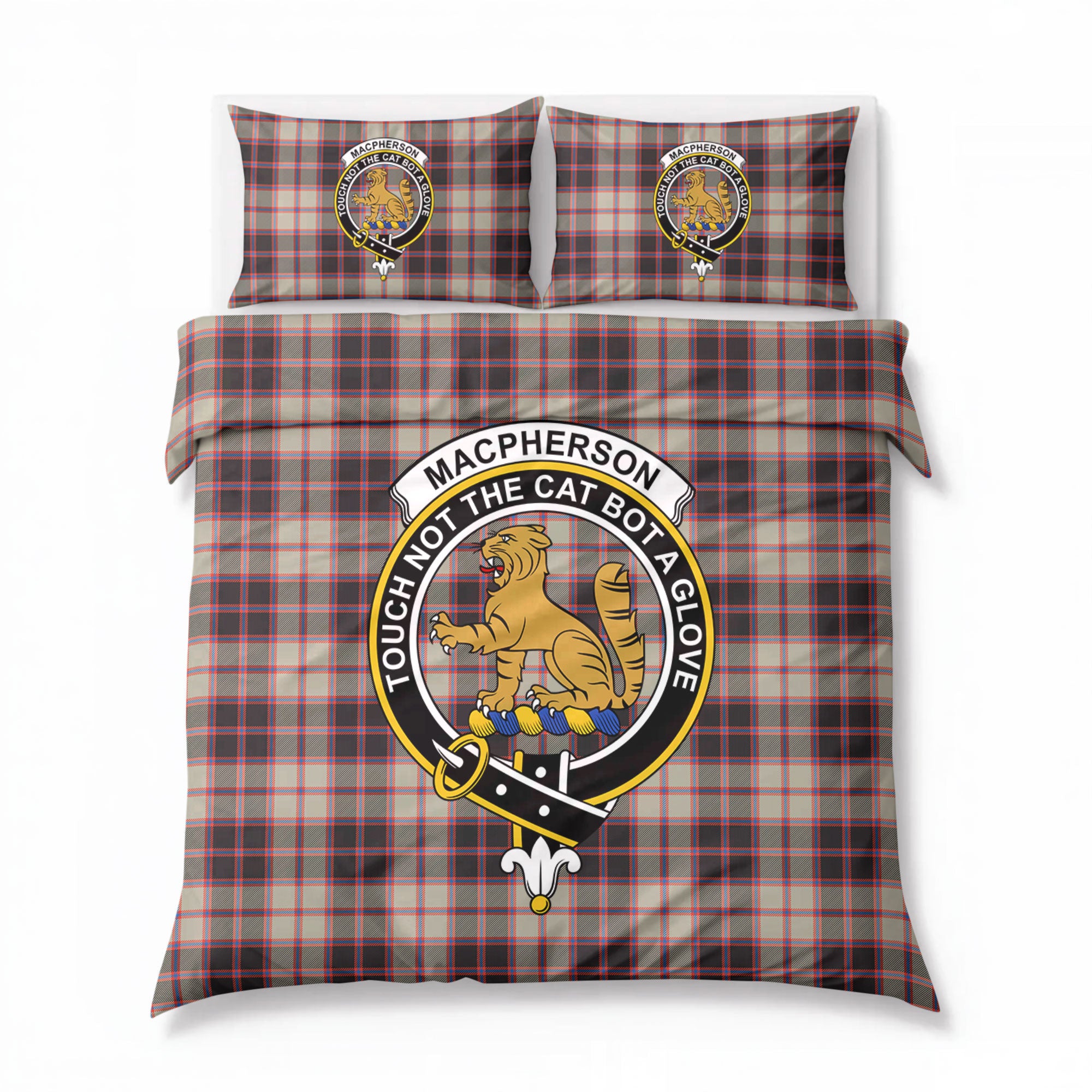 MacPherson Hunting Ancient Tartan Crest Bedding Set