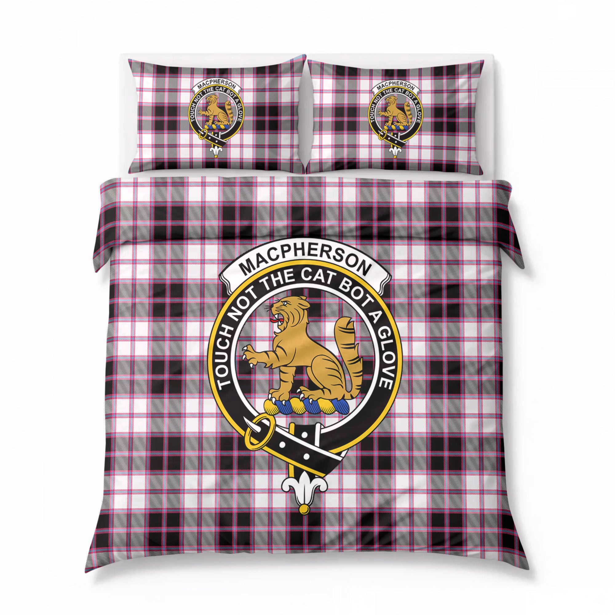 MacPherson Hunting Modern Tartan Crest Bedding Set