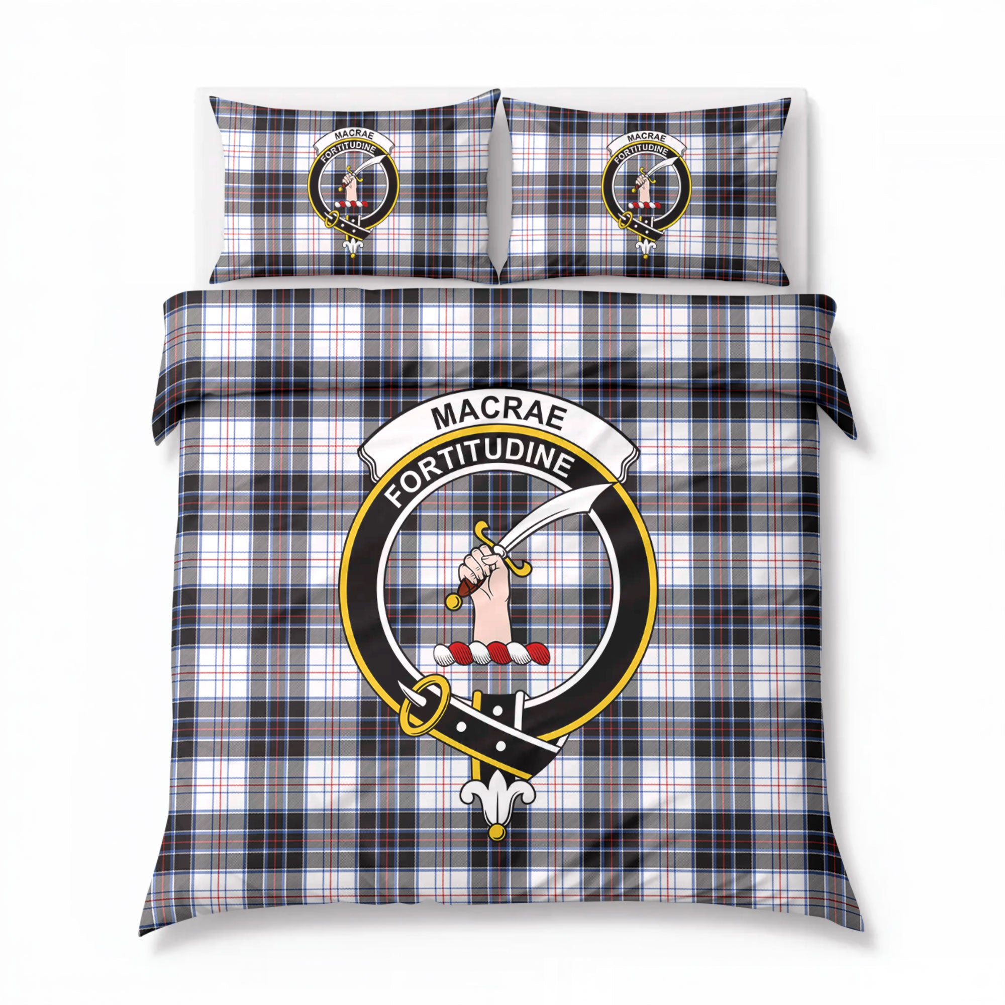 MacRae Dress Modern Tartan Crest Bedding Set