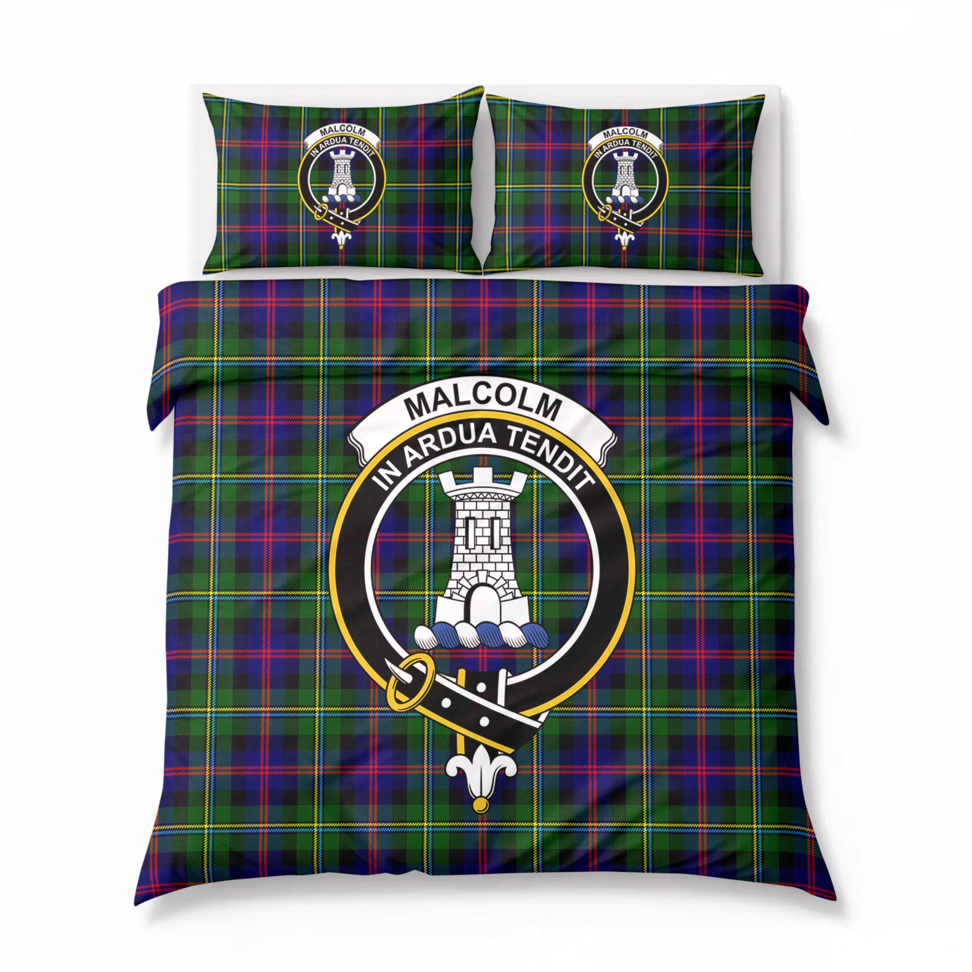 Malcolm (or MacCallum) Tartan Crest Bedding Set