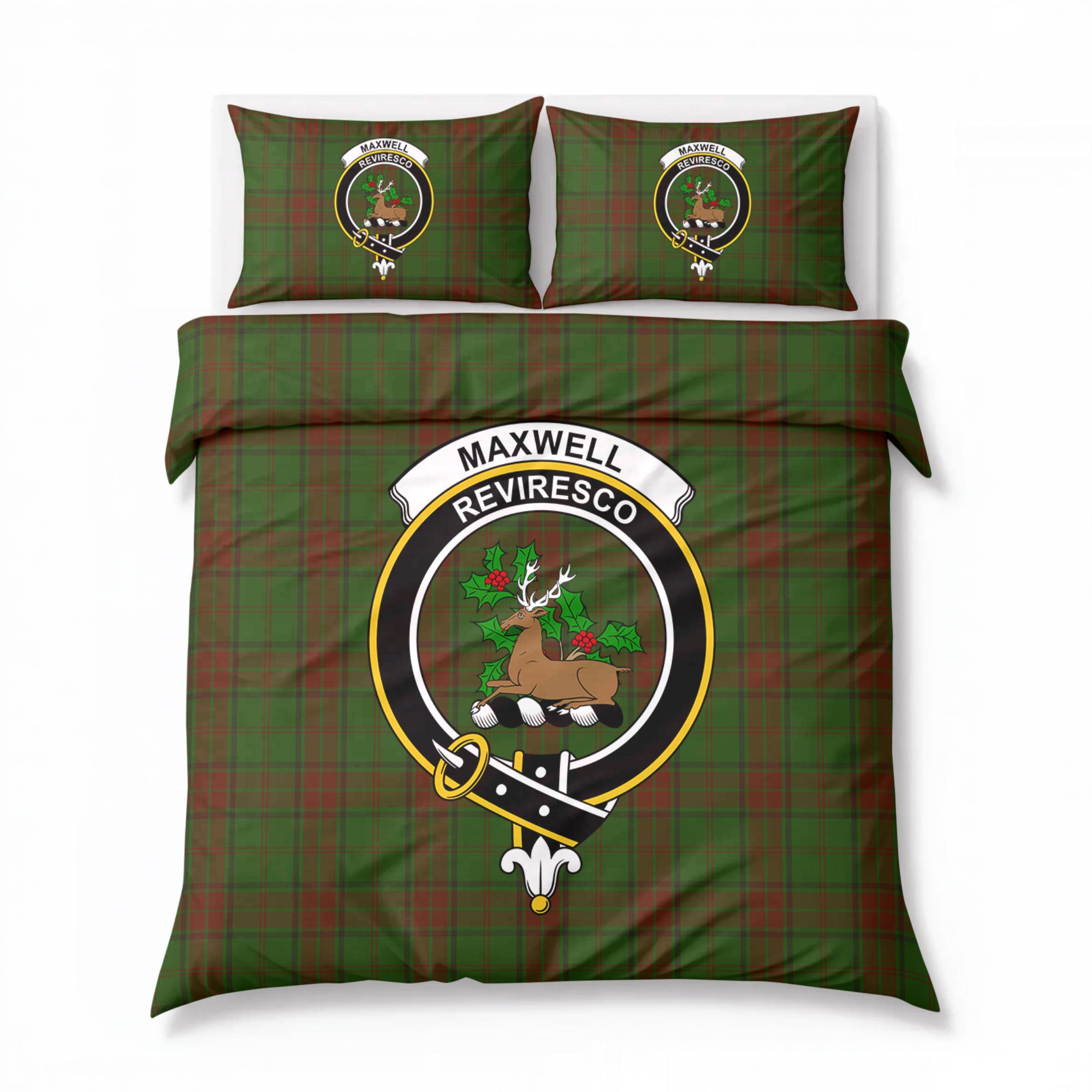 Maxwell Hunting Tartan Crest Bedding Set