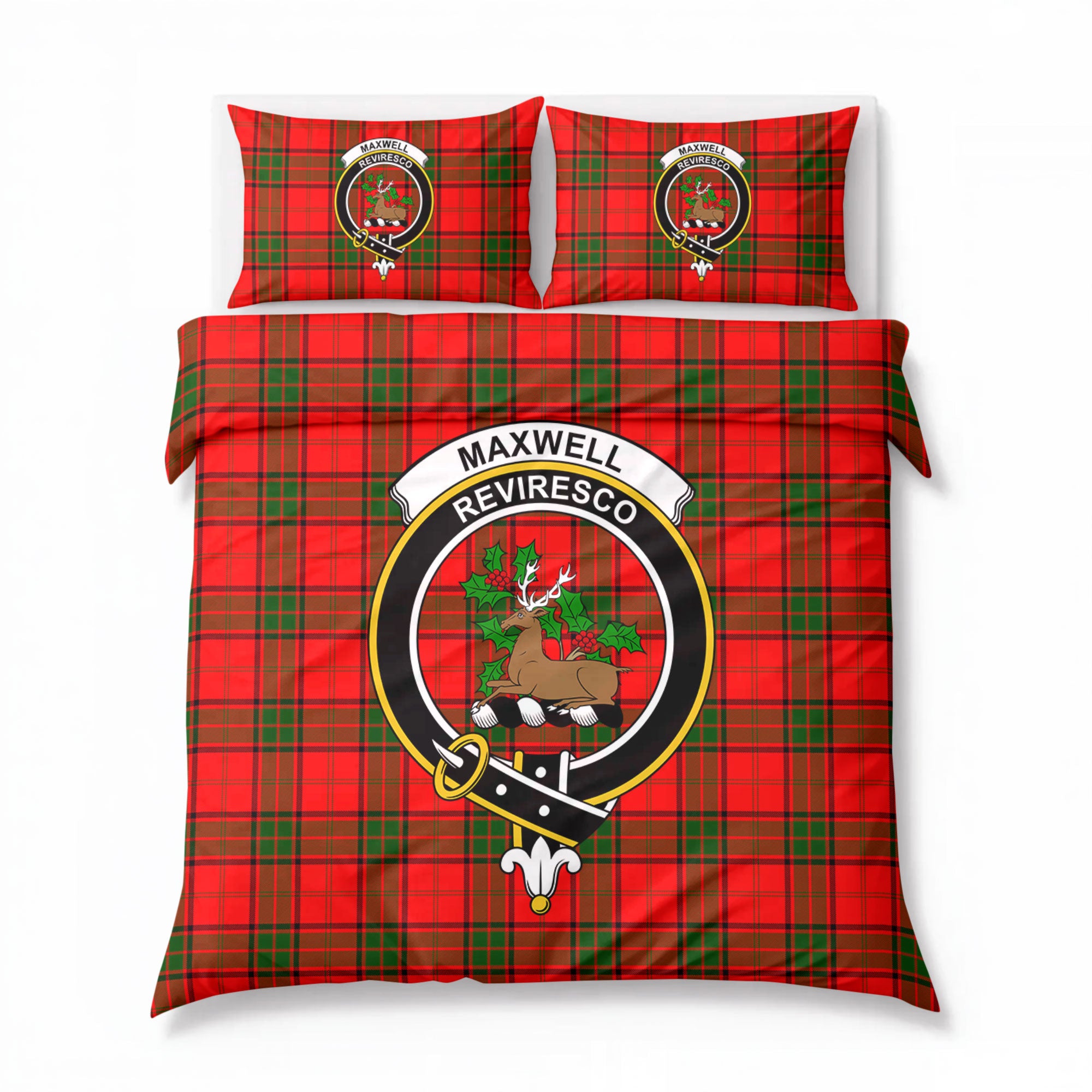 Maxwell Modern Tartan Crest Bedding Set