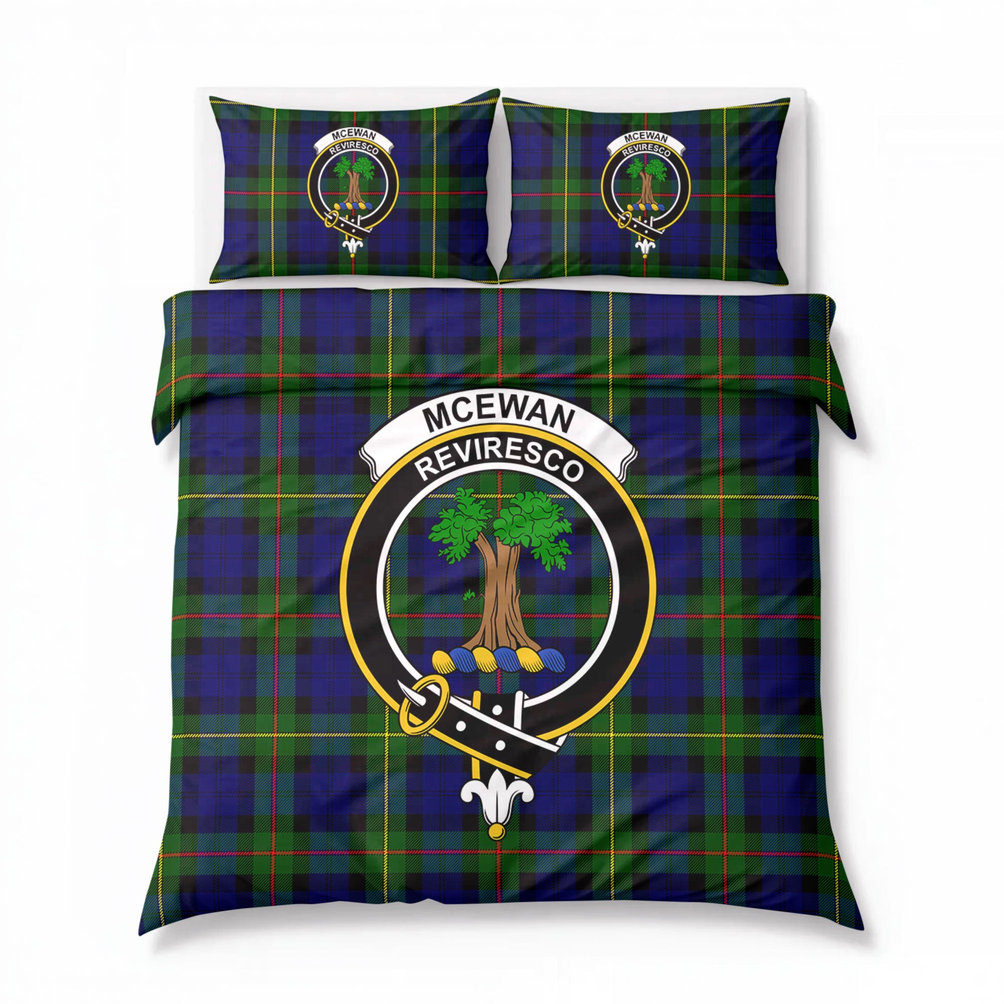 McEwan Modern Tartan Crest Bedding Set