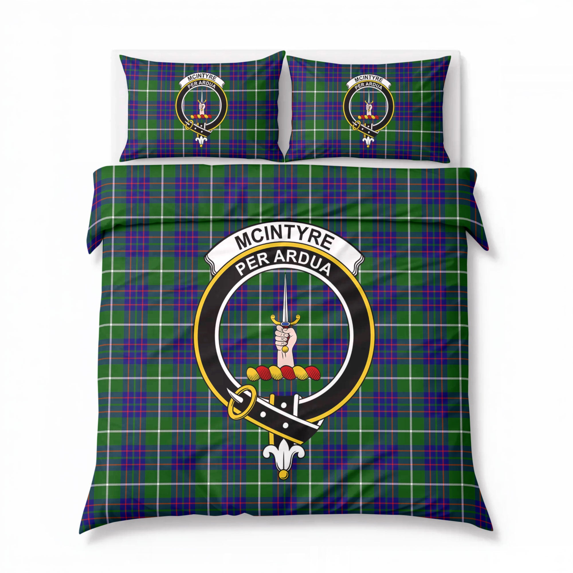 McIntyre Hunting Modern Tartan Crest Bedding Set
