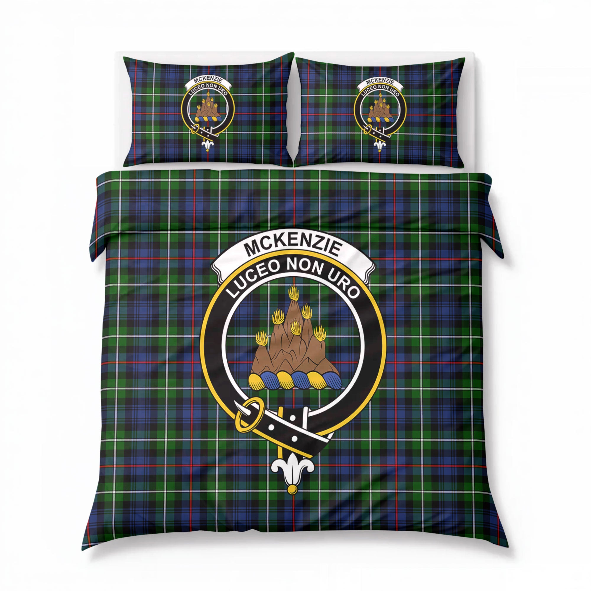 McKenzie Modern Tartan Crest Bedding Set