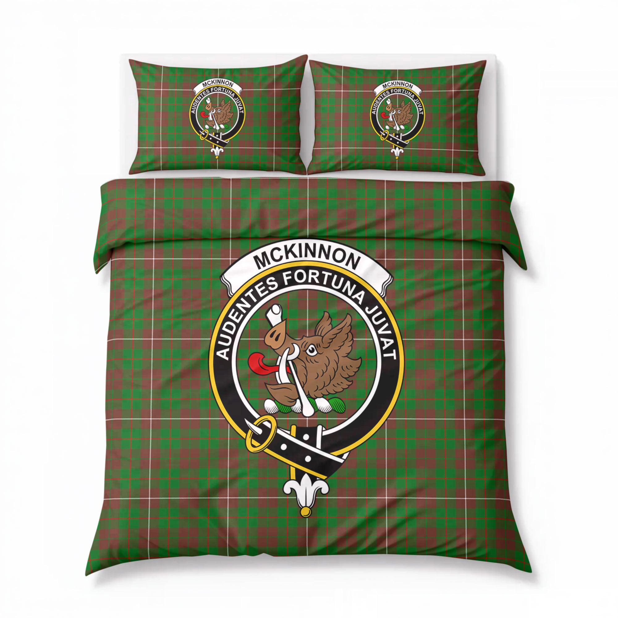 McKinnon Hunting Modern Tartan Crest Bedding Set