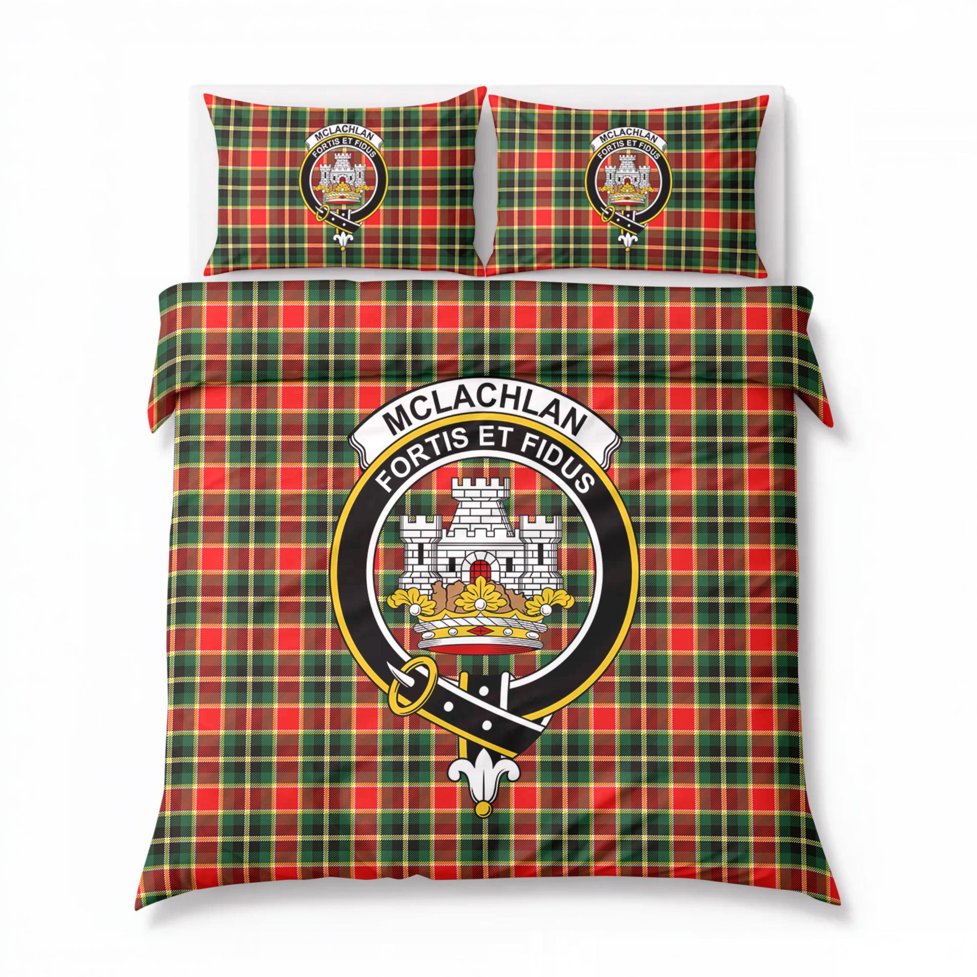 McLachlan Hunting Modern Tartan Crest Bedding Set