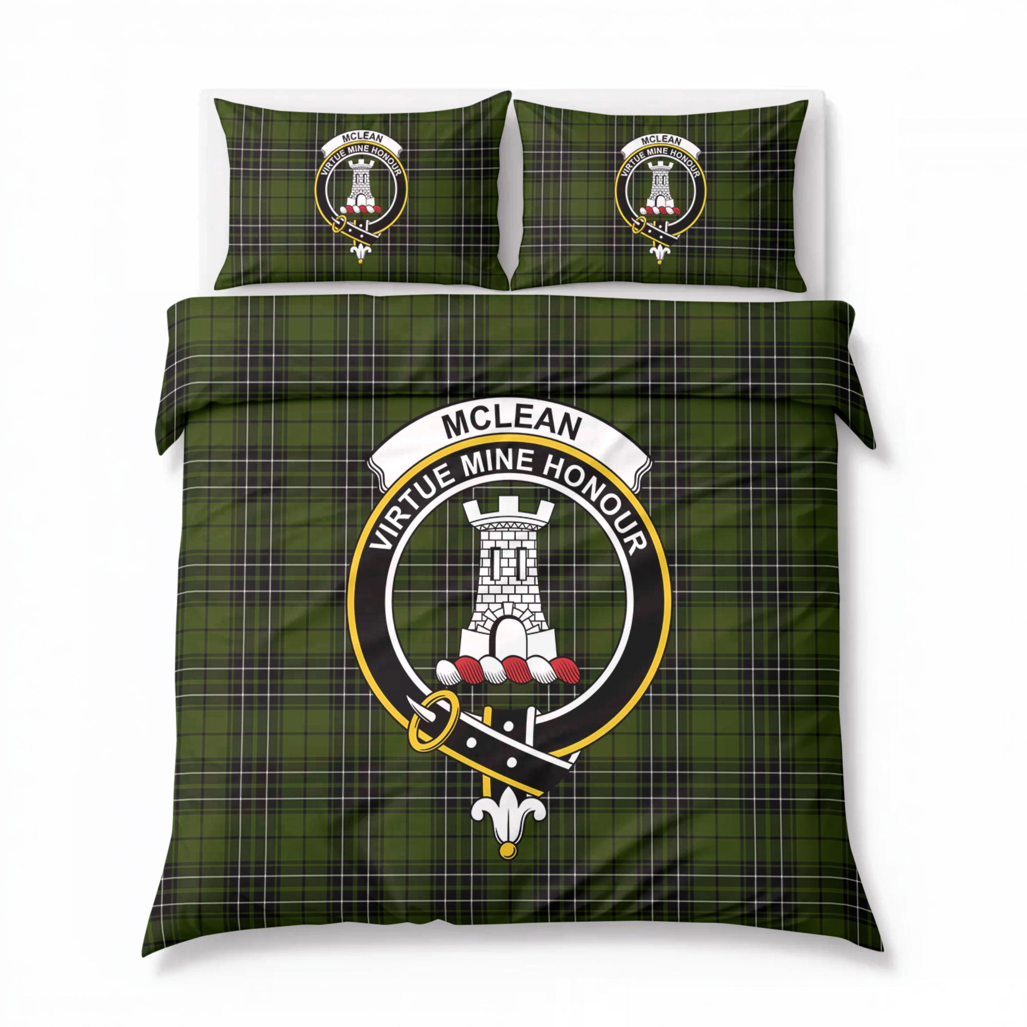 McLean Hunting Tartan Crest Bedding Set