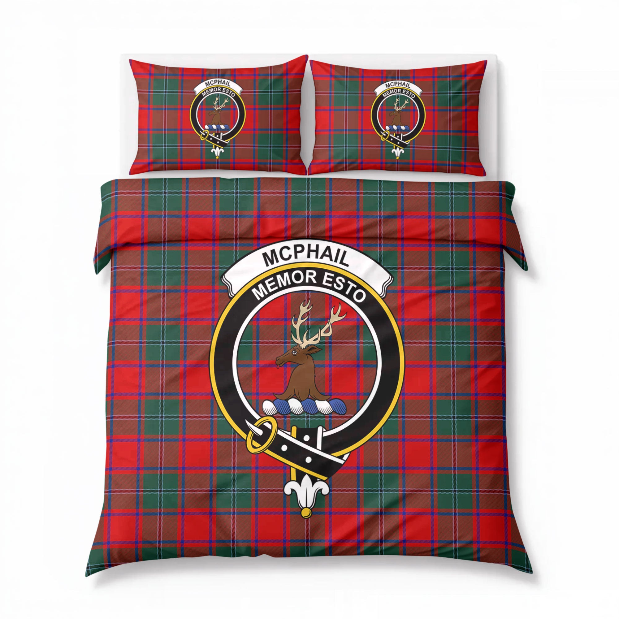 McPhail Clan Tartan Crest Bedding Set