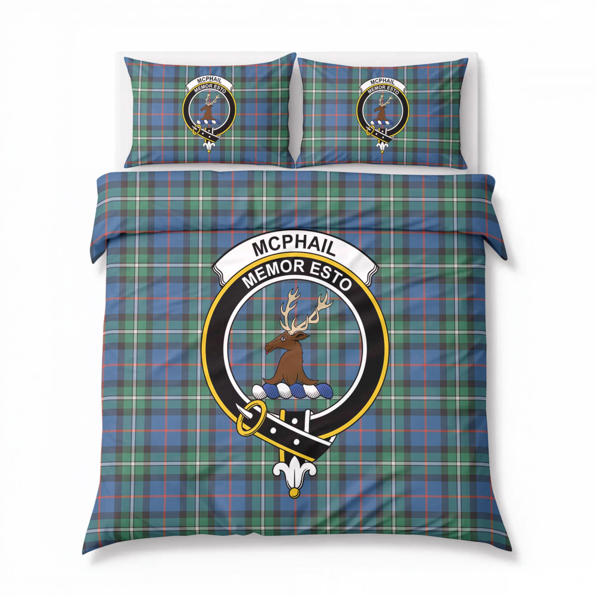 McPhail Hunting Ancient Tartan Crest Bedding Set