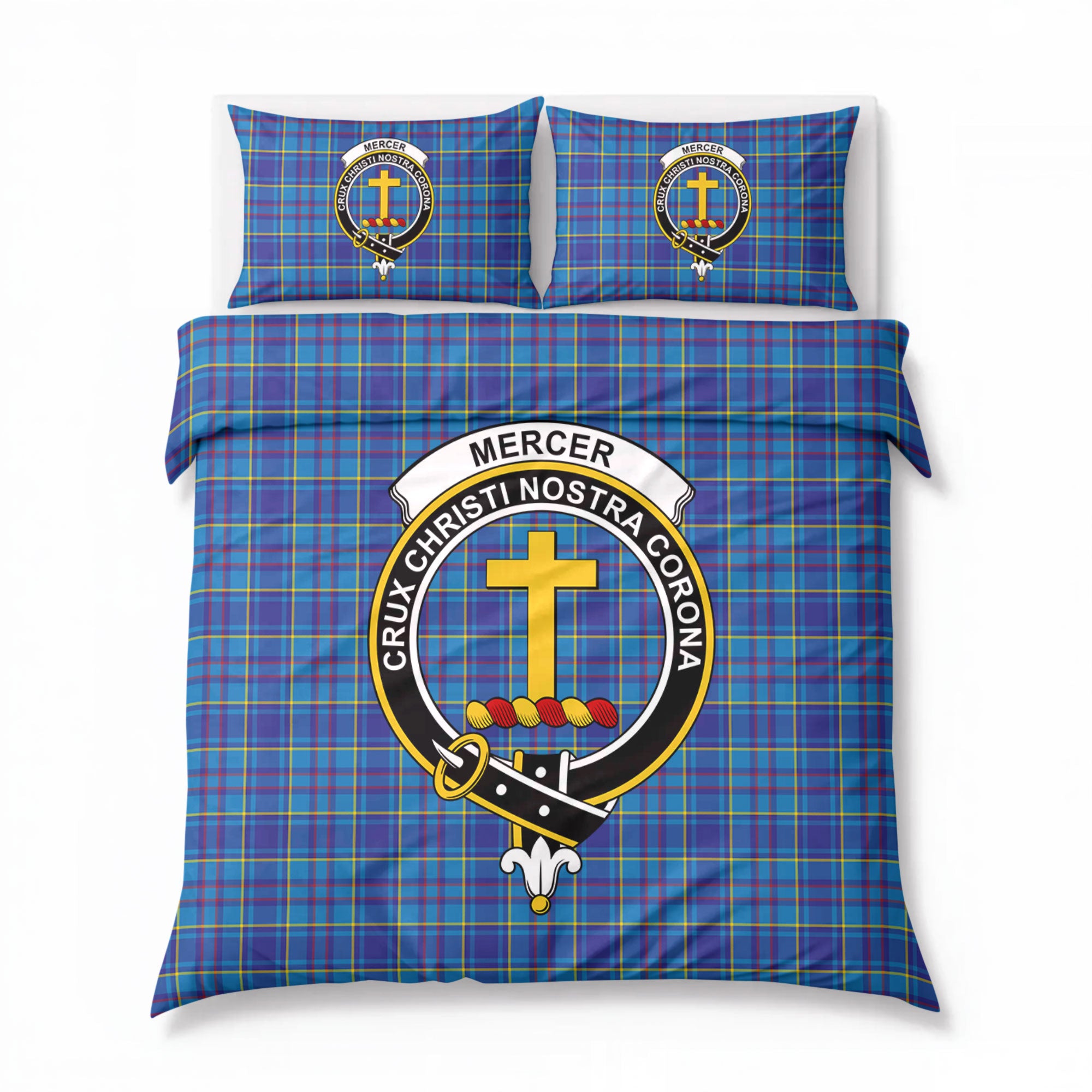 Mercer Modern Tartan Crest Bedding Set