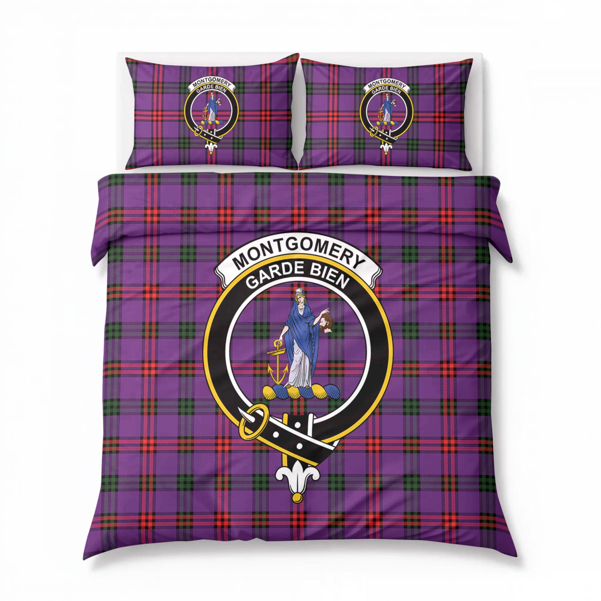 Montgomery Modern Tartan Crest Bedding Set