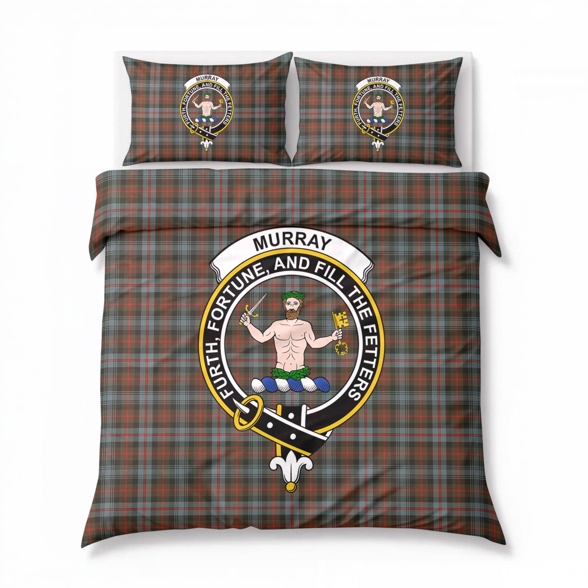 Murray of Atholl Weathered Tartan Crest Bedding Set