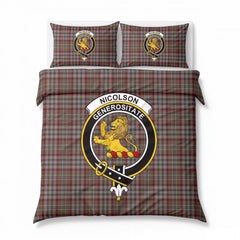 Nicolson Hunting Weathered Tartan Crest Bedding Set