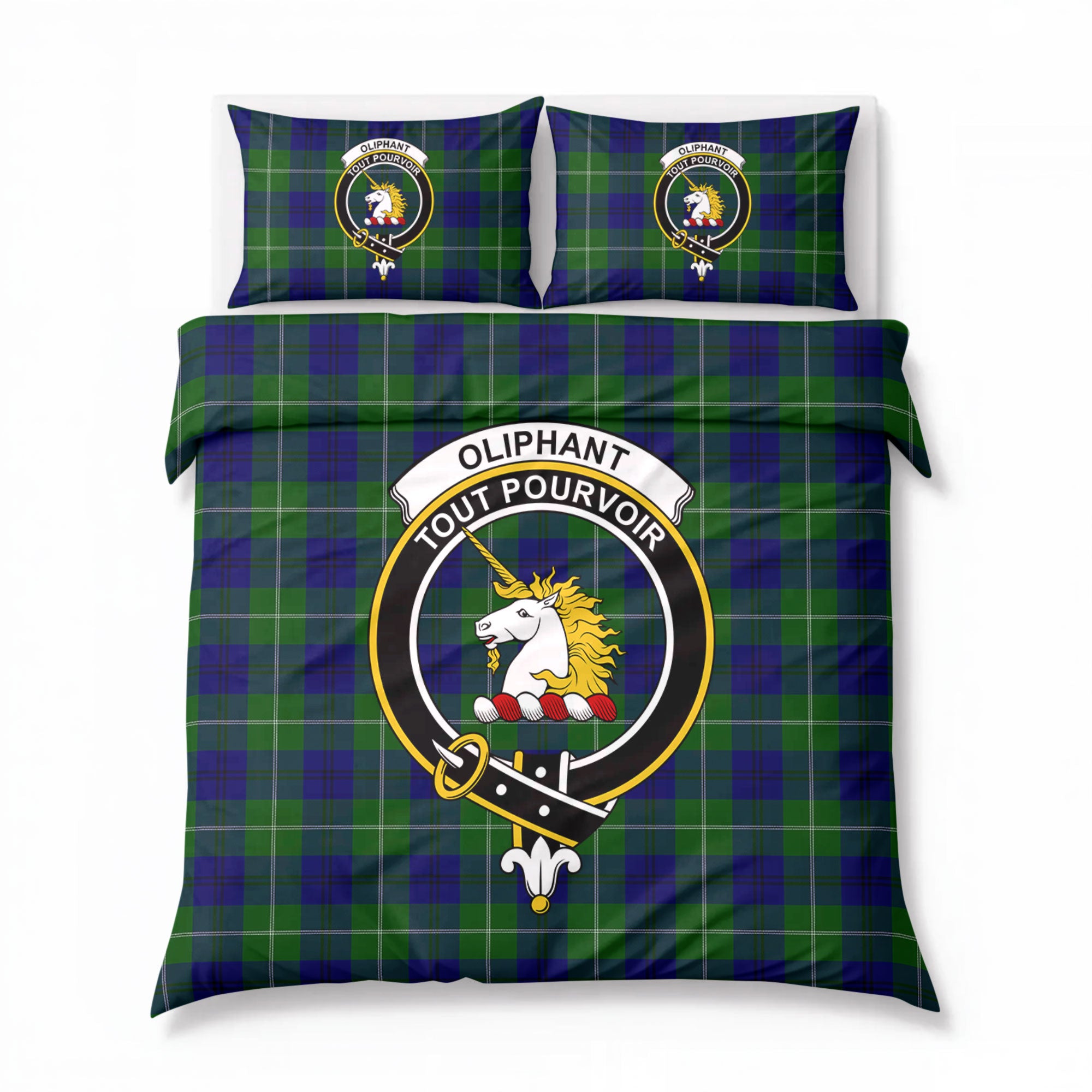 Oliphant Modern Tartan Crest Bedding Set