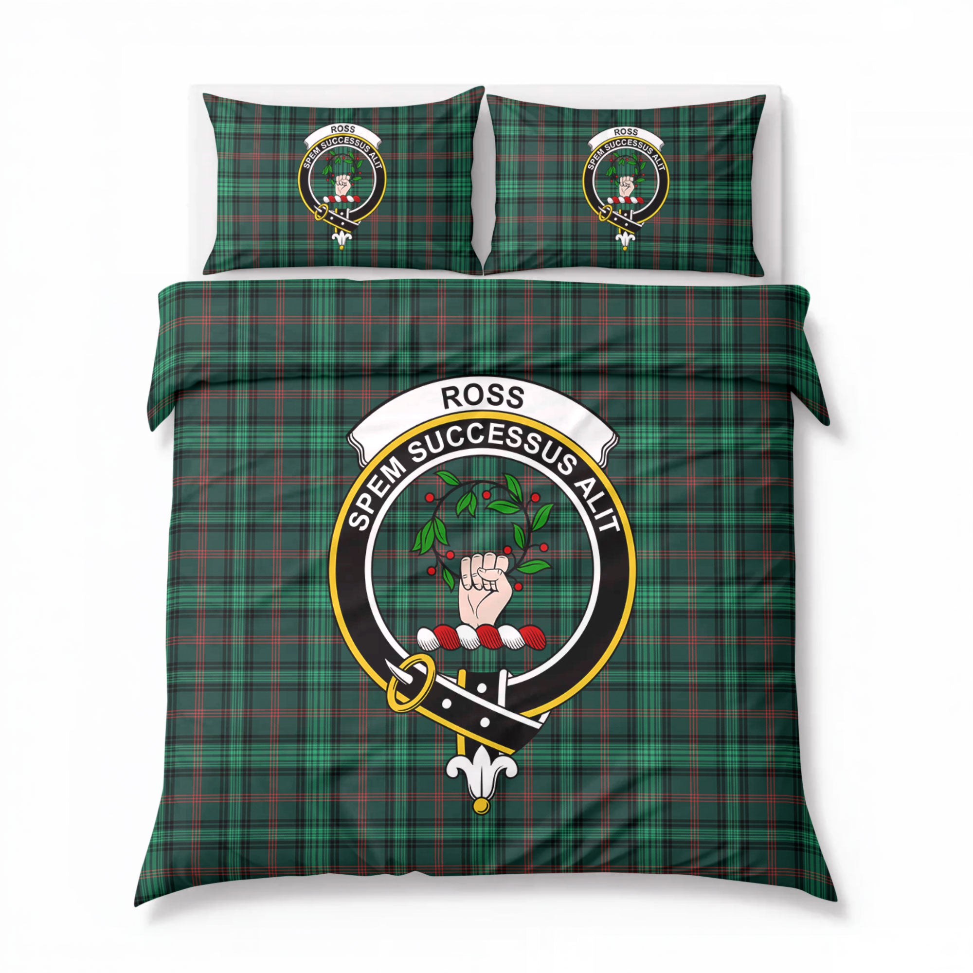 Ross Hunting Modern Tartan Crest Bedding Set